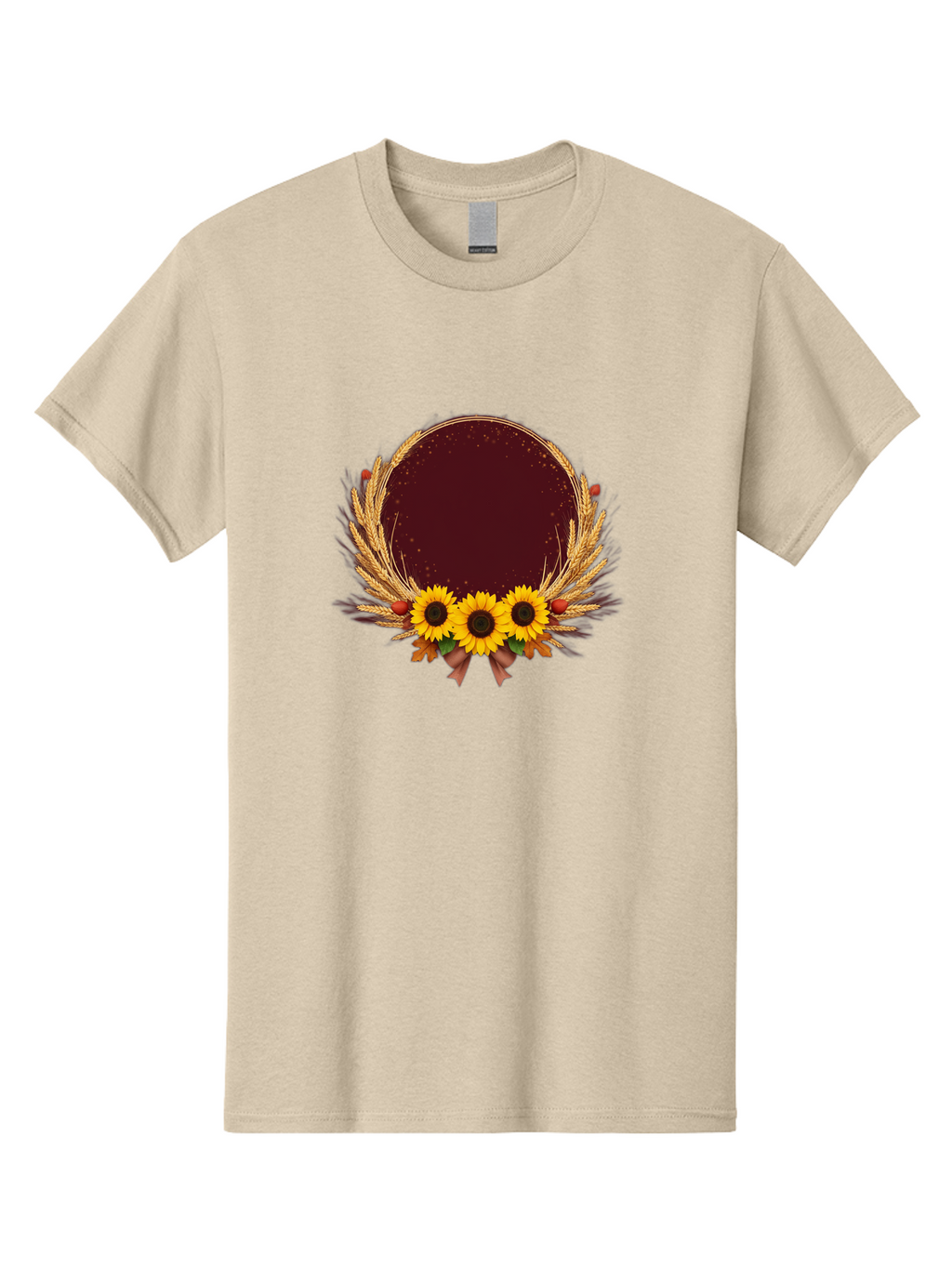 Sunflower-Wreath-Frame Men'S Graphic Tee, 100% Cotton, Comfortable Casual Summer Wear, Machine Washable, Vintage Camera, Old Camera, Antique Camera, Black Camera, Classic Photography, Photography Equipment, Nostalgic Device, Film Camera, Bai430