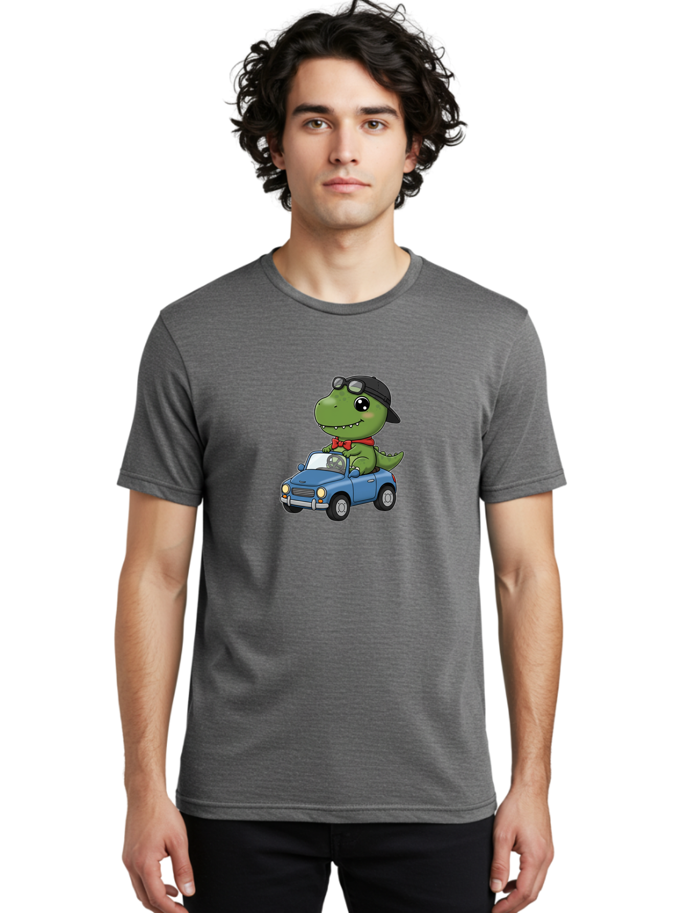 T-Rex-Driving-Car Men'S Graphic Tee, 100% Cotton, Comfortable Casual Summer Wear, Machine Washable, Vintage Camera, Old Camera, Antique Camera, Black Camera, Classic Photography, Photography Equipment, Nostalgic Device, Film Camera, Camera Art Bai435
