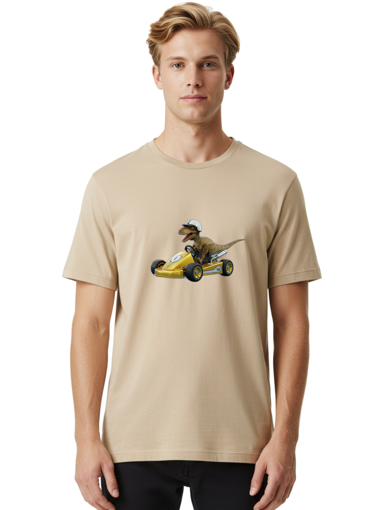 T-Rex-Go-Kart-14 Men'S Graphic Tee, 100% Cotton, Comfortable Casual Summer Wear, Machine Washable, Vintage Camera, Old Camera, Antique Camera, Black Camera, Classic Photography, Photography Equipment, Nostalgic Device, Film Camera, Camera Art Bai436