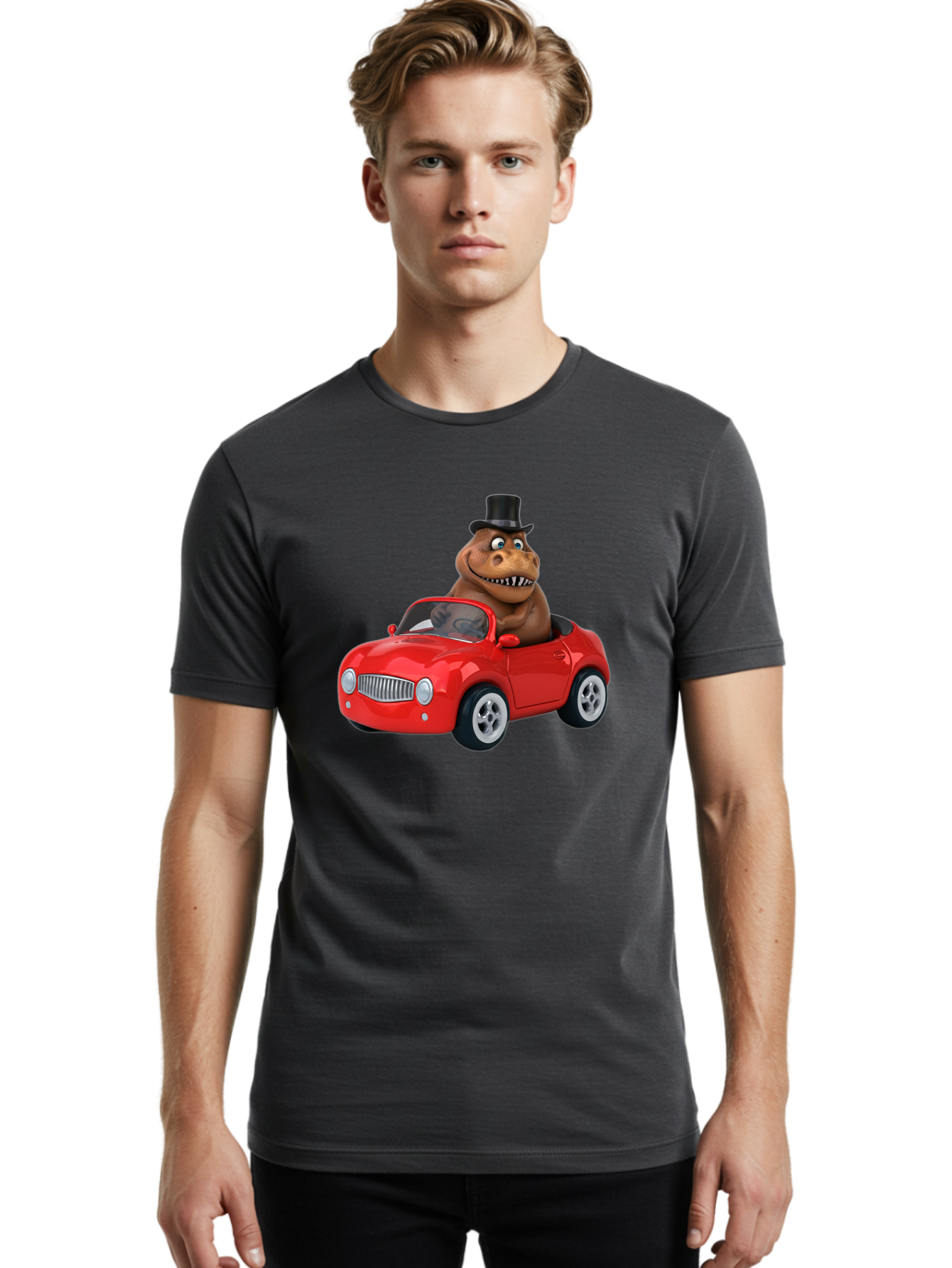 T-Rex-In-Convertible Men'S Graphic Tee, 100% Cotton, Comfortable Casual Summer Wear, Machine Washable, Vintage Camera, Old Camera, Antique Camera, Black Camera, Classic Photography, Photography Equipment, Nostalgic Device, Film Camera, Bai437