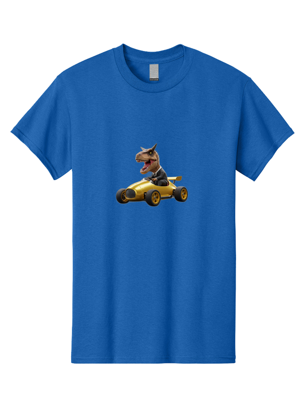 T-Rex-In-Suit-Driving-Gold-Car Men'S Graphic Tee, 100% Cotton, Comfortable Casual Summer Wear, Machine Washable, Vintage Camera, Old Camera, Antique Camera, Black Camera, Classic Photography, Photography Equipment, Nostalgic Device, Bai438