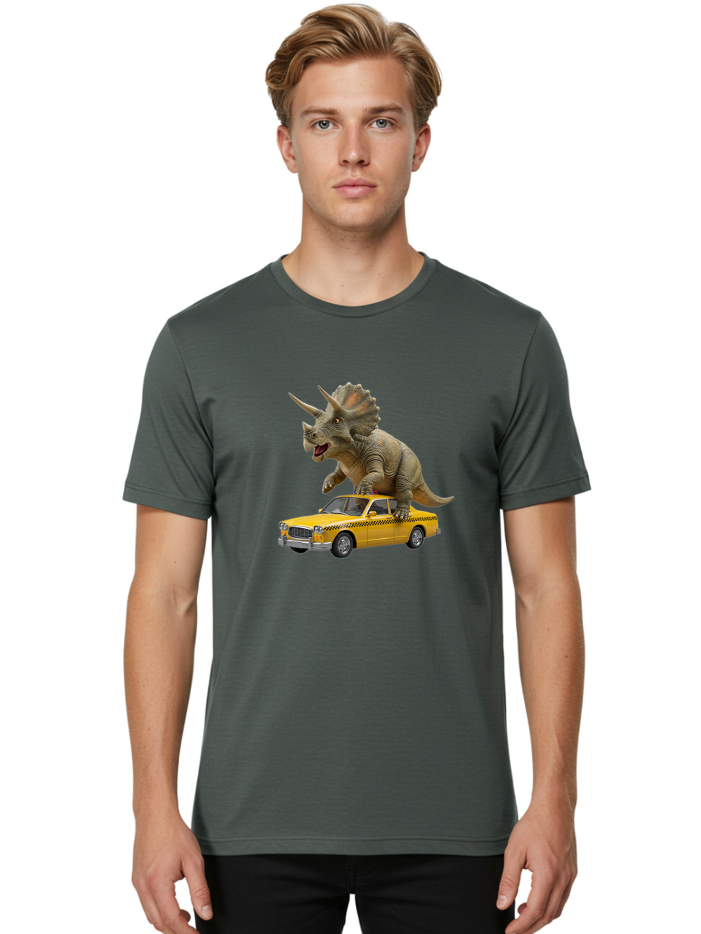 T-Rex-On-Taxi Men'S Graphic Tee, 100% Cotton, Comfortable Casual Summer Wear, Machine Washable, Vintage Camera, Old Camera, Antique Camera, Black Camera, Classic Photography, Photography Equipment, Nostalgic Device, Film Camera, Camera Art Bai440