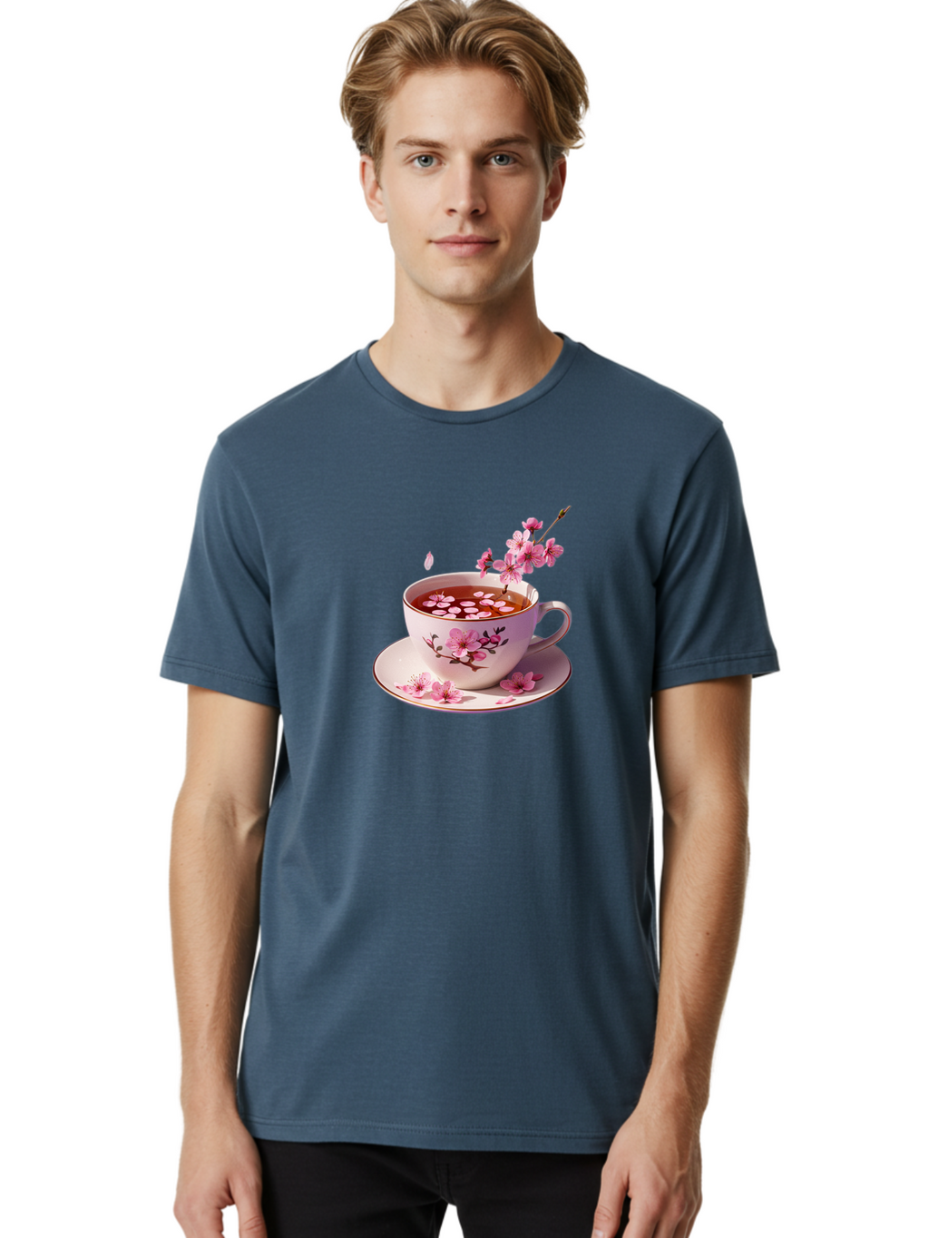 Tea-Cup-With-Cherry-Blossoms Men'S Graphic Tee, 100% Cotton, Comfortable Casual Summer Wear, Machine Washable, Vintage Camera, Old Camera, Antique Camera, Black Camera, Classic Photography, Photography Equipment, Nostalgic Device, Film Camera, Bai448