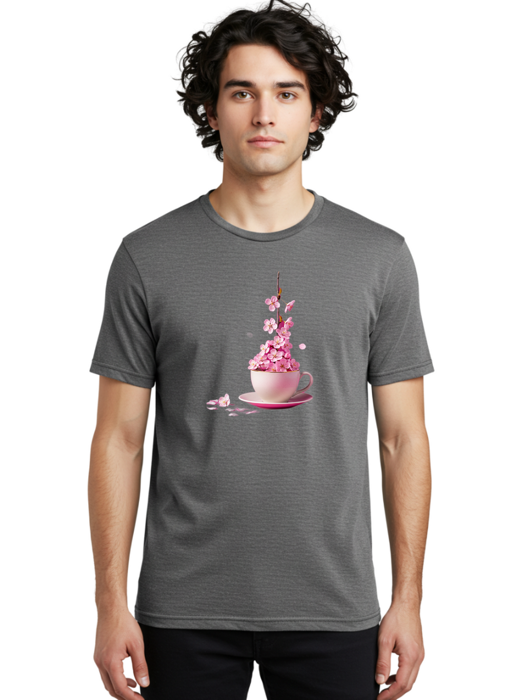 Tea-Cup-With-Flowers Men'S Graphic Tee, 100% Cotton, Comfortable Casual Summer Wear, Machine Washable, Vintage Camera, Old Camera, Antique Camera, Black Camera, Classic Photography, Photography Equipment, Nostalgic Device, Film Camera, Bai449