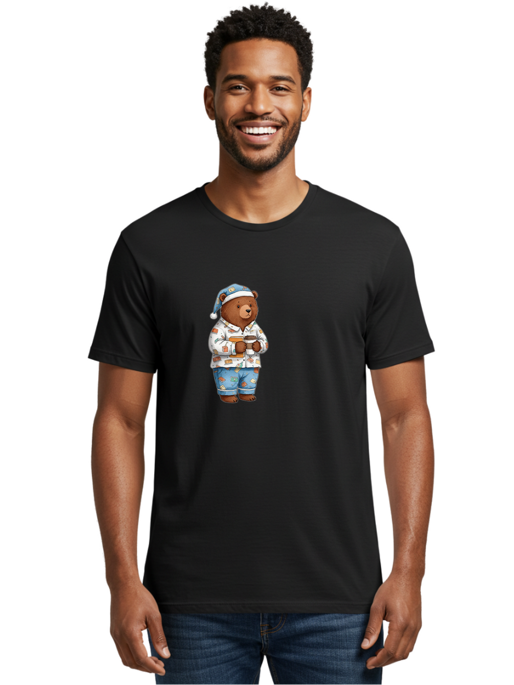 Teddy-Bear-In-Pajamas-1 Men'S Graphic Tee, 100% Cotton, Comfortable Casual Summer Wear, Machine Washable, Vintage Camera, Old Camera, Antique Camera, Black Camera, Classic Photography, Photography Equipment, Nostalgic Device, Film Camera, Bai454