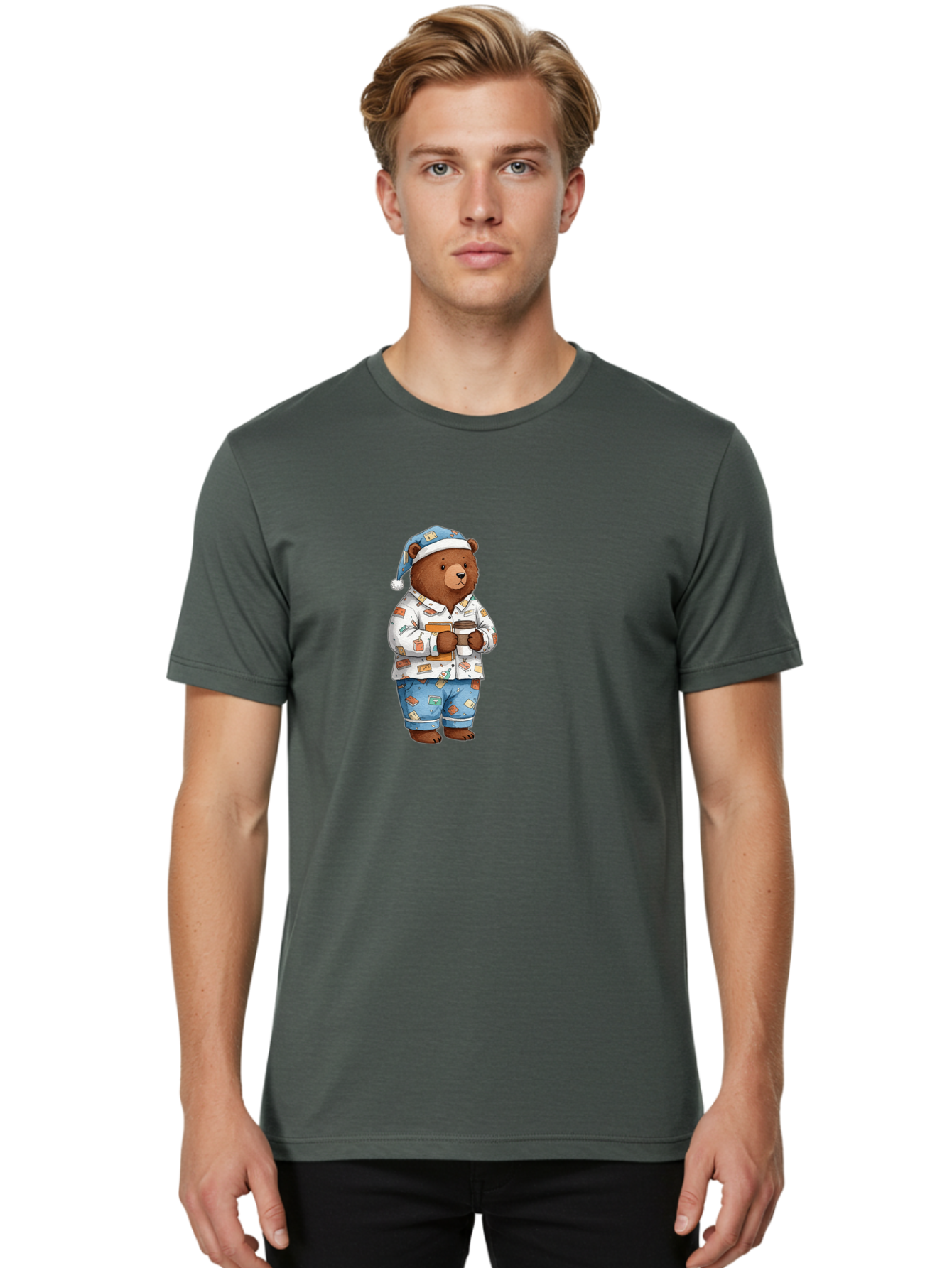 Teddy-Bear-In-Pajamas-1 Men'S Graphic Tee, 100% Cotton, Comfortable Casual Summer Wear, Machine Washable, Vintage Camera, Old Camera, Antique Camera, Black Camera, Classic Photography, Photography Equipment, Nostalgic Device, Film Camera, Bai454