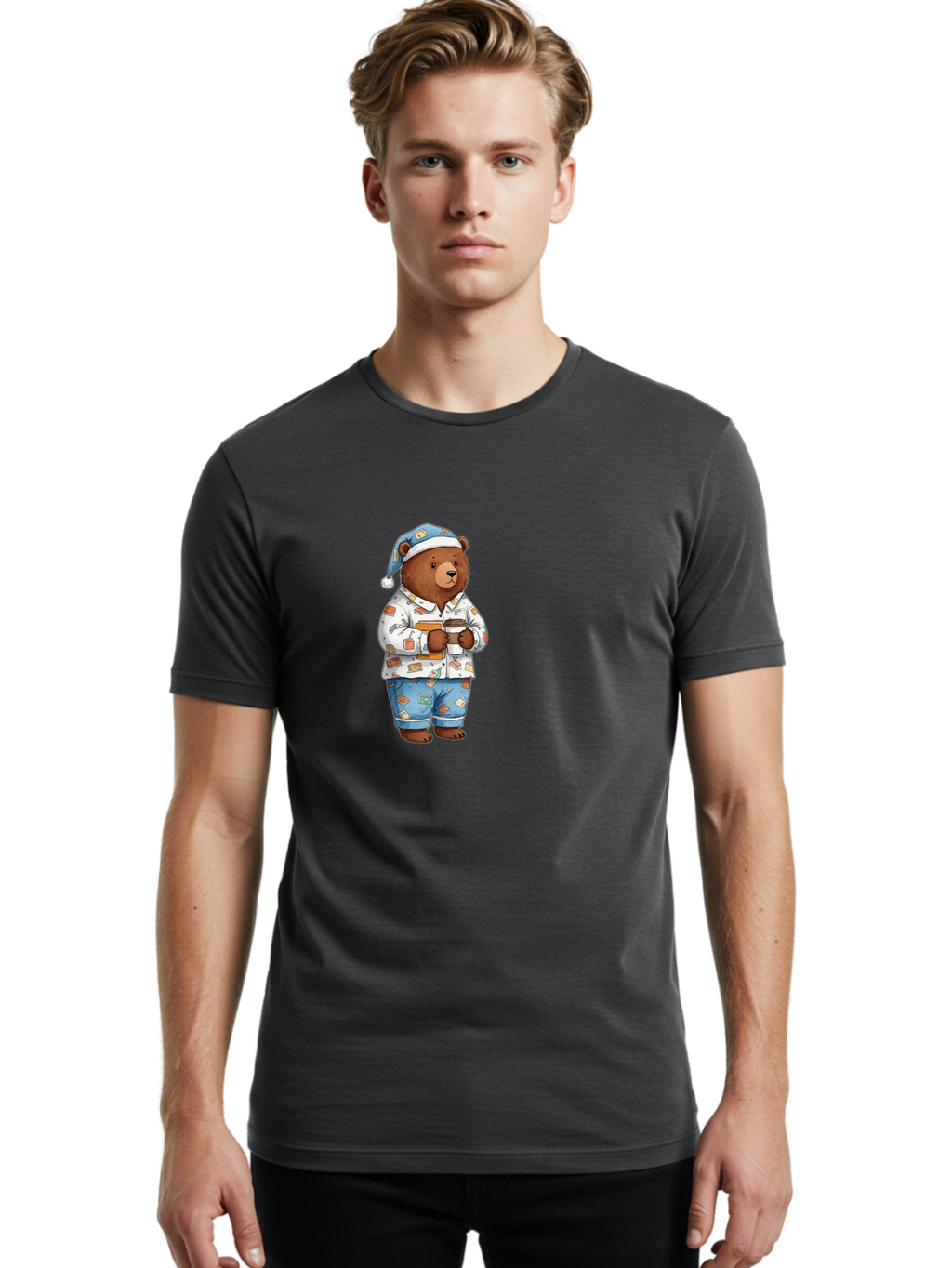 Teddy-Bear-In-Pajamas-1 Men'S Graphic Tee, 100% Cotton, Comfortable Casual Summer Wear, Machine Washable, Vintage Camera, Old Camera, Antique Camera, Black Camera, Classic Photography, Photography Equipment, Nostalgic Device, Film Camera, Bai454