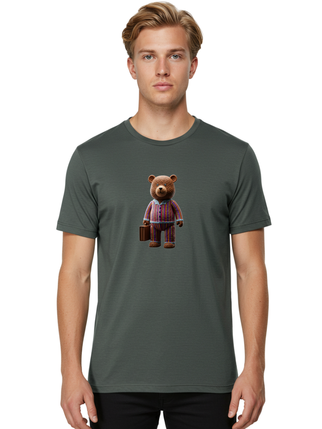 Teddy-Bear-In-Pajamas-11 Men'S Graphic Tee, 100% Cotton, Comfortable Casual Summer Wear, Machine Washable, Vintage Camera, Old Camera, Antique Camera, Black Camera, Classic Photography, Photography Equipment, Nostalgic Device, Film Camera, Bai456