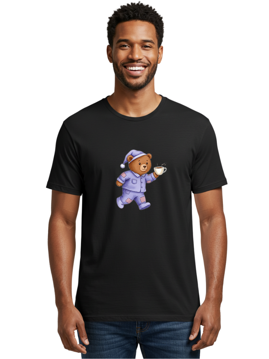 Teddy-Bear-In-Pajamas-2 Men'S Graphic Tee, 100% Cotton, Comfortable Casual Summer Wear, Machine Washable, Vintage Camera, Old Camera, Antique Camera, Black Camera, Classic Photography, Photography Equipment, Nostalgic Device, Film Camera, Bai457