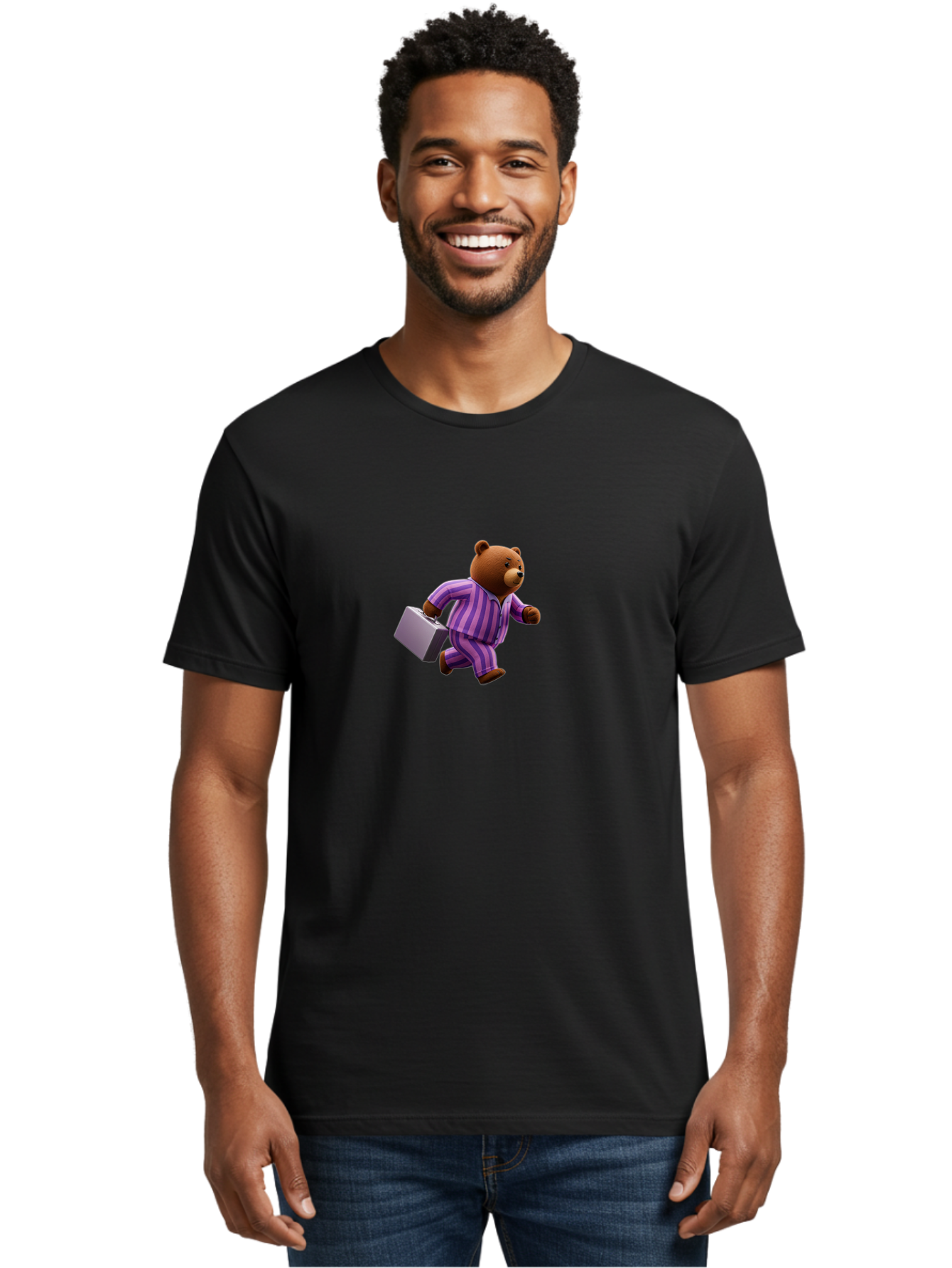 Teddy-Bear-With-Briefcase Men'S Graphic Tee, 100% Cotton, Comfortable Casual Summer Wear, Machine Washable, Vintage Camera, Old Camera, Antique Camera, Black Camera, Classic Photography, Photography Equipment, Nostalgic Device, Film Camera, Bai469