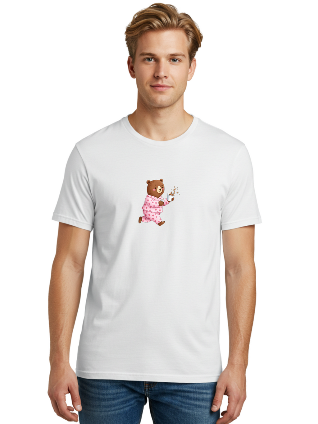 Teddy-Bear-With-Coffee Men'S Graphic Tee, 100% Cotton, Comfortable Casual Summer Wear, Machine Washable, Vintage Camera, Old Camera, Antique Camera, Black Camera, Classic Photography, Photography Equipment, Nostalgic Device, Film Camera, Bai470
