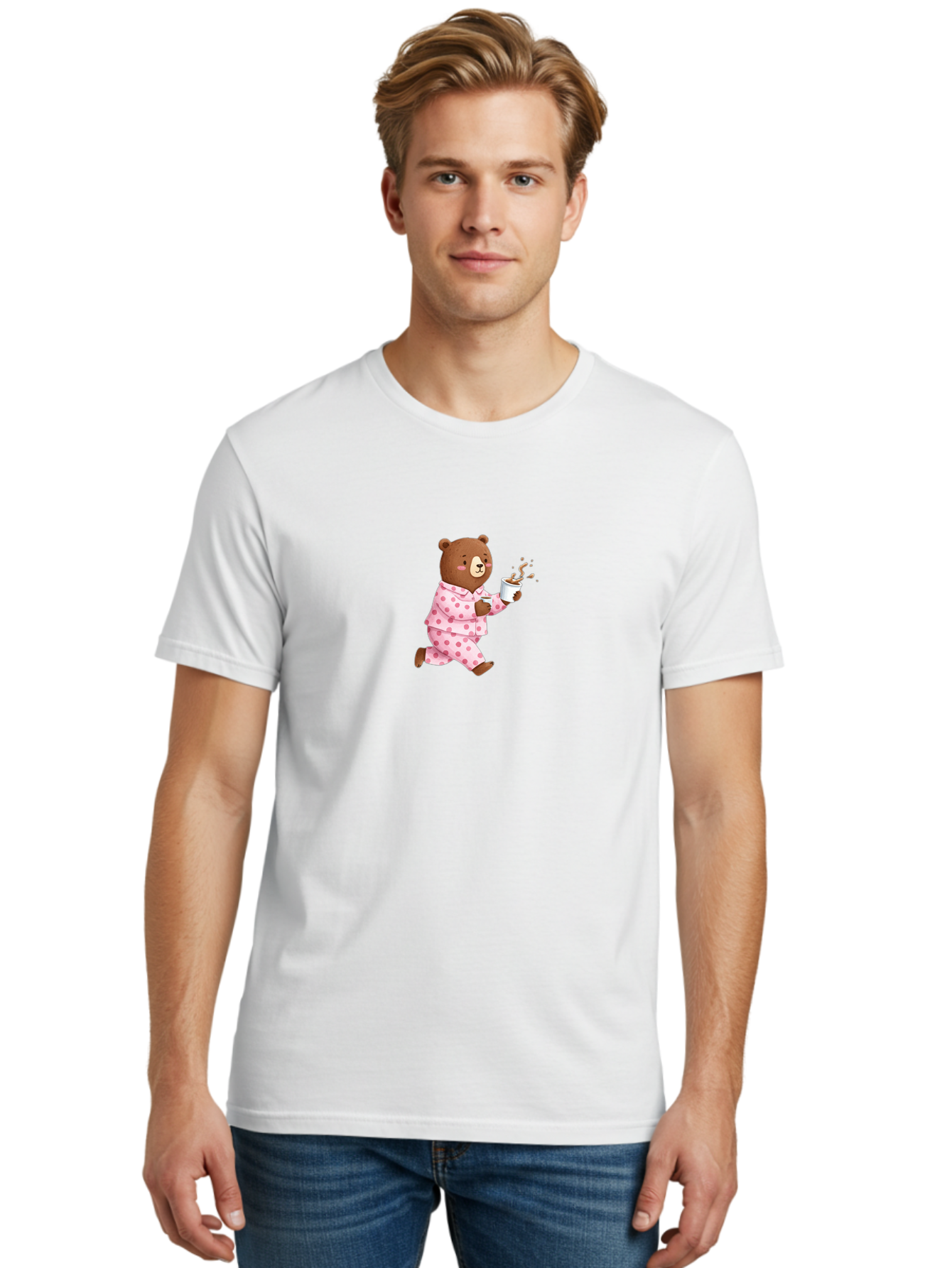 Teddy-Bear-With-Coffee Men'S Graphic Tee, 100% Cotton, Comfortable Casual Summer Wear, Machine Washable, Vintage Camera, Old Camera, Antique Camera, Black Camera, Classic Photography, Photography Equipment, Nostalgic Device, Film Camera, Bai470