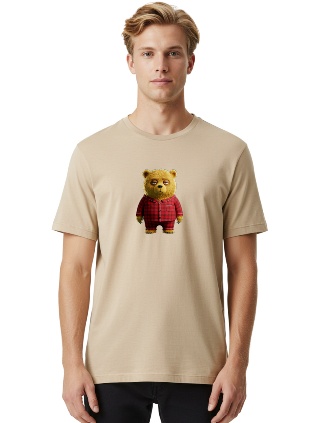 Teddy-In-Pajamas-1 Men'S Graphic Tee, 100% Cotton, Comfortable Casual Summer Wear, Machine Washable, Vintage Camera, Old Camera, Antique Camera, Black Camera, Classic Photography, Photography Equipment, Nostalgic Device, Film Camera, Bai473