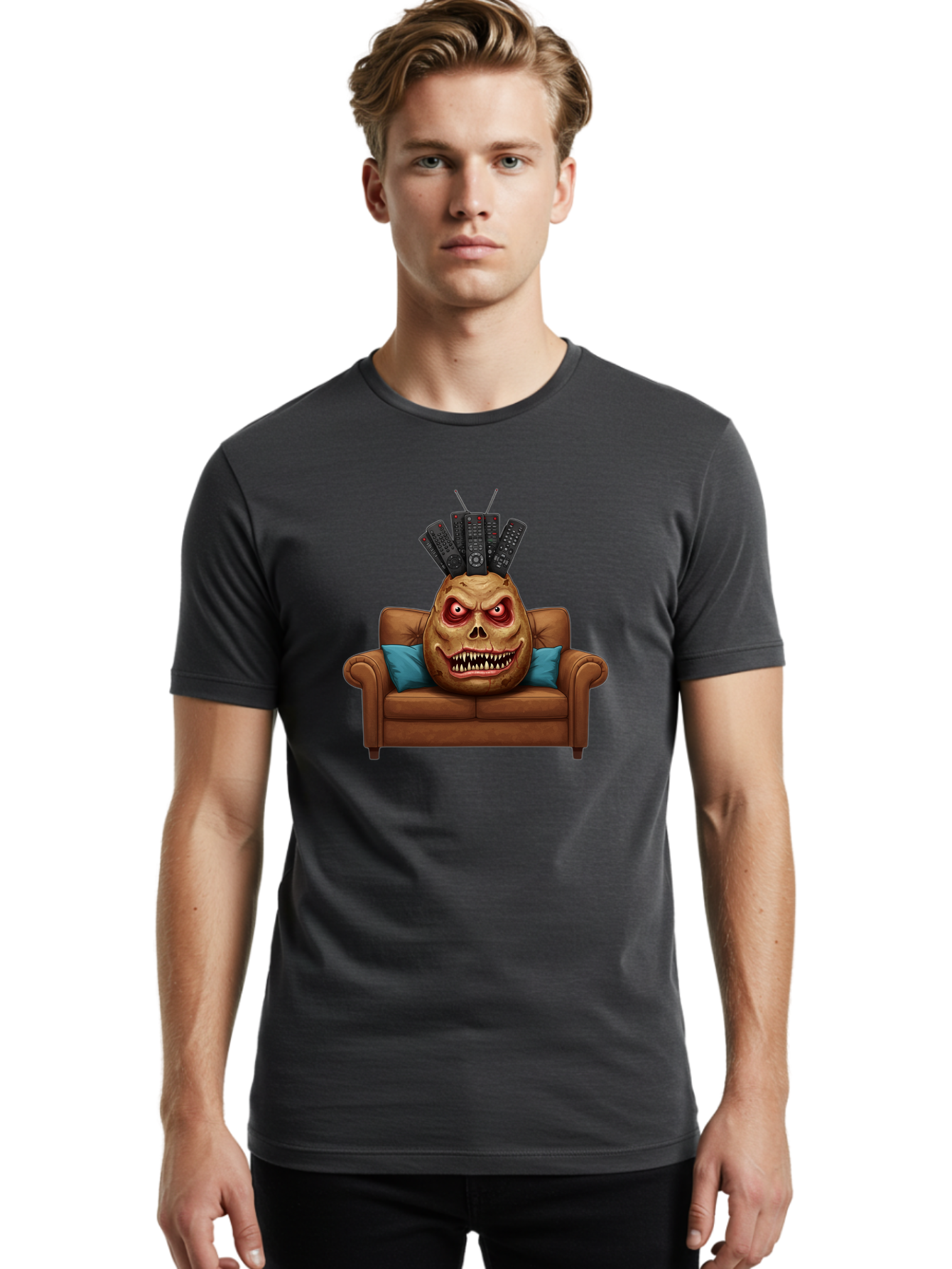Tv-Head-Monster Men'S Graphic Tee, 100% Cotton, Comfortable Casual Summer Wear, Machine Washable, Vintage Camera, Old Camera, Antique Camera, Black Camera, Classic Photography, Photography Equipment, Nostalgic Device, Film Camera, Camera Art Bai488