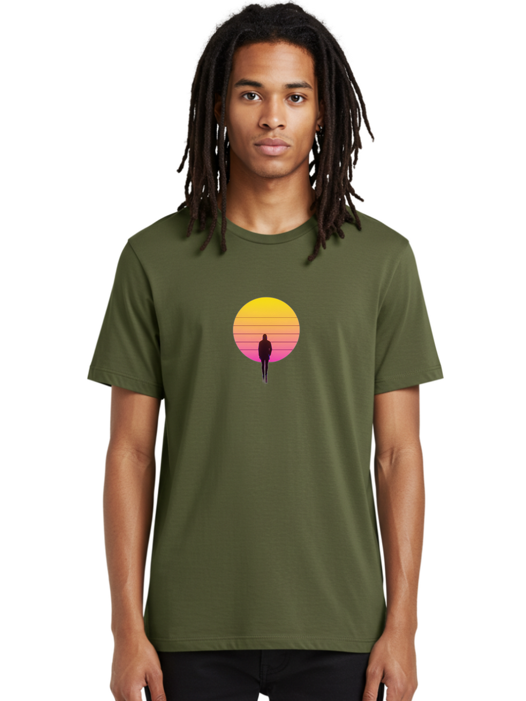 Vaporwave-Silhouette Men'S Graphic Tee, 100% Cotton, Comfortable Casual Summer Wear, Machine Washable, Vintage Camera, Old Camera, Antique Camera, Black Camera, Classic Photography, Photography Equipment, Nostalgic Device, Film Camera, Bai493