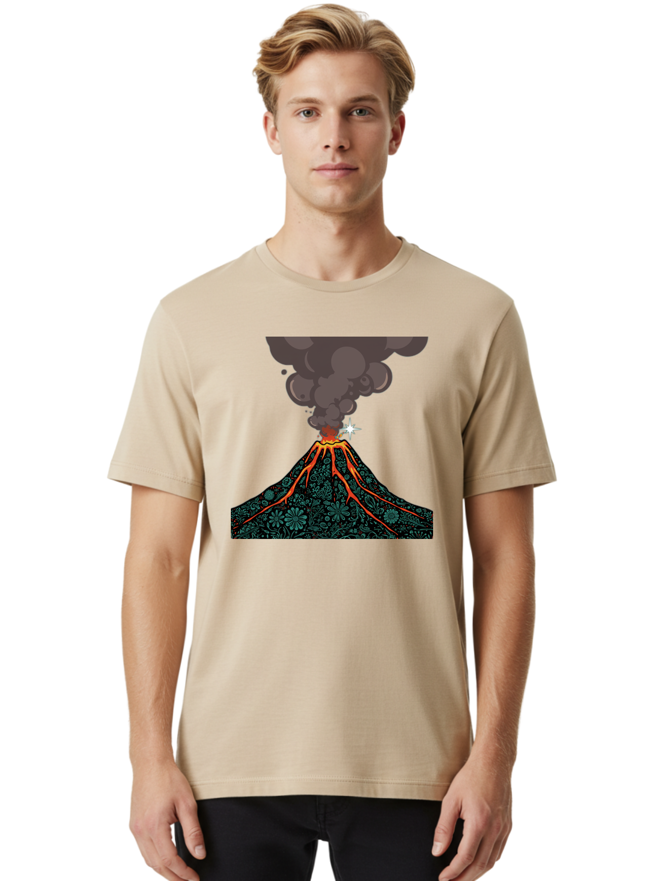Volcano-4 Men'S Graphic Tee, 100% Cotton, Comfortable Casual Summer Wear, Machine Washable, Vintage Camera, Old Camera, Antique Camera, Black Camera, Classic Photography, Photography Equipment, Nostalgic Device, Film Camera, Camera Art Bai500