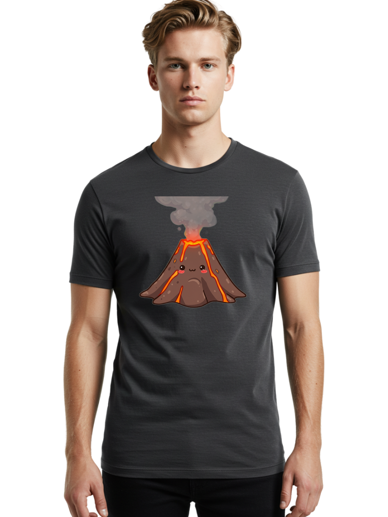 Volcano-Character-1 Men'S Graphic Tee, 100% Cotton, Comfortable Casual Summer Wear, Machine Washable, Vintage Camera, Old Camera, Antique Camera, Black Camera, Classic Photography, Photography Equipment, Nostalgic Device, Film Camera, Bai507