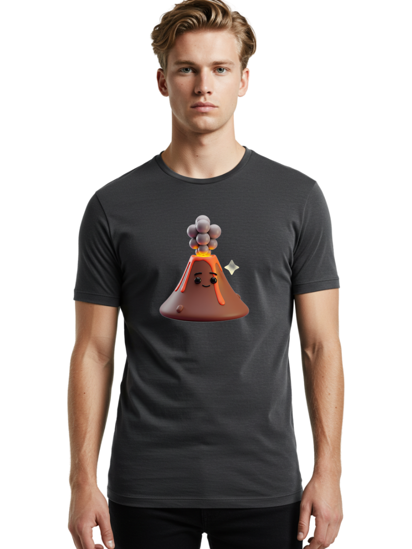 Volcano-Character-5 Men'S Graphic Tee, 100% Cotton, Comfortable Casual Summer Wear, Machine Washable, Vintage Camera, Old Camera, Antique Camera, Black Camera, Classic Photography, Photography Equipment, Nostalgic Device, Film Camera, Bai511