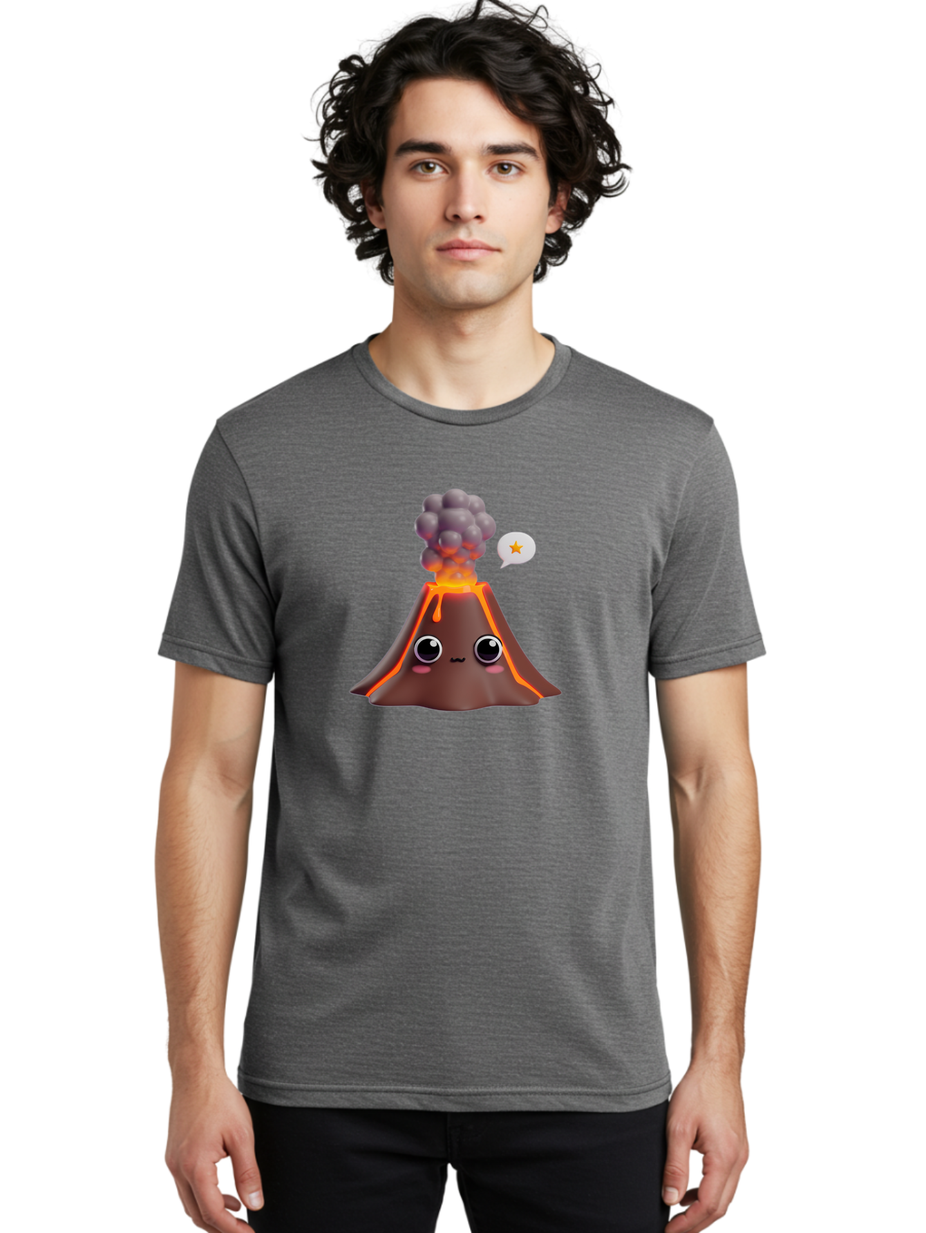 Volcano-Emoji Men'S Graphic Tee, 100% Cotton, Comfortable Casual Summer Wear, Machine Washable, Vintage Camera, Old Camera, Antique Camera, Black Camera, Classic Photography, Photography Equipment, Nostalgic Device, Film Camera, Camera Art Bai517