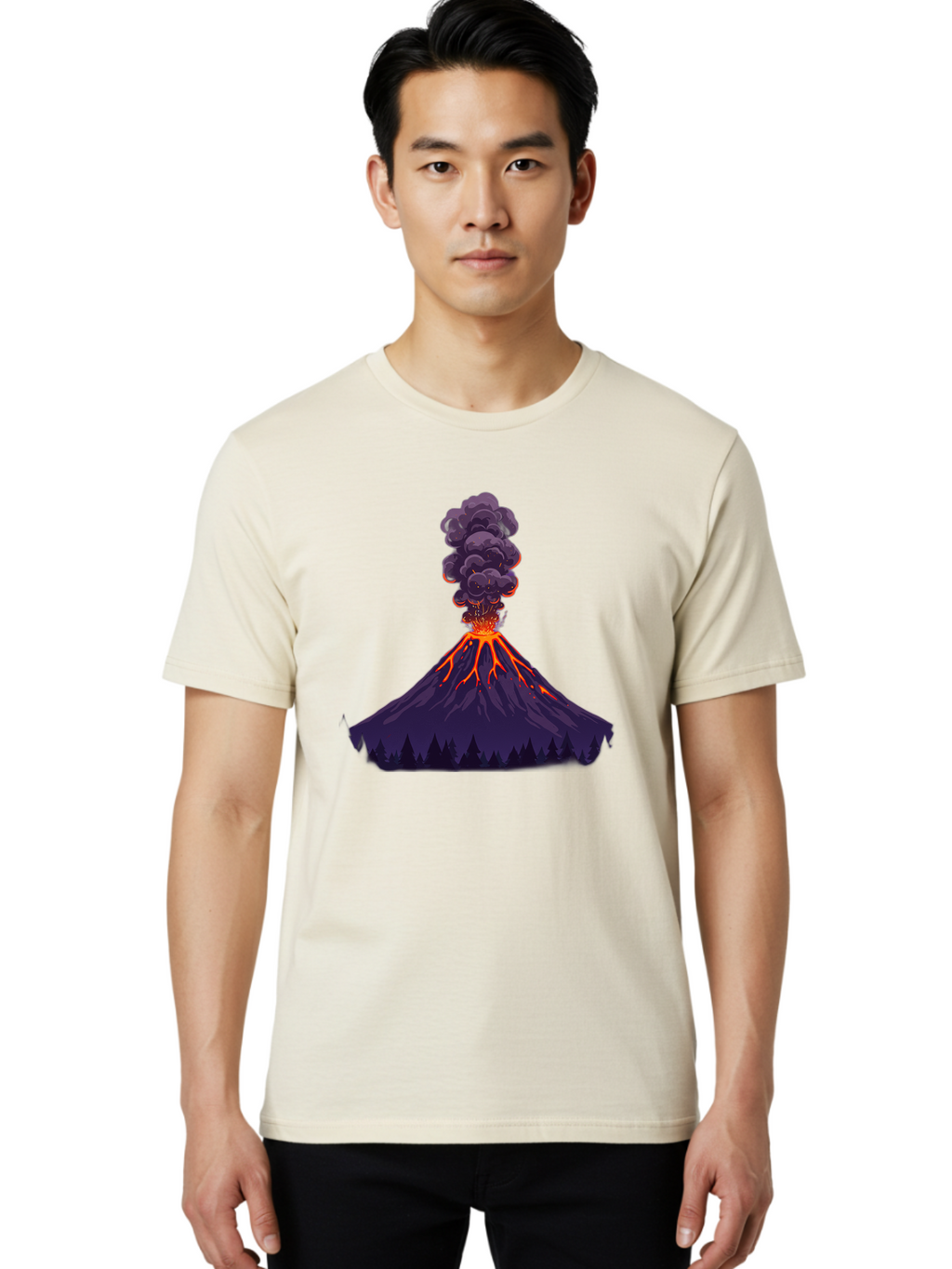 Volcano-Erupting-10 Men'S Graphic Tee, 100% Cotton, Comfortable Casual Summer Wear, Machine Washable, Vintage Camera, Old Camera, Antique Camera, Black Camera, Classic Photography, Photography Equipment, Nostalgic Device, Film Camera, Bai519