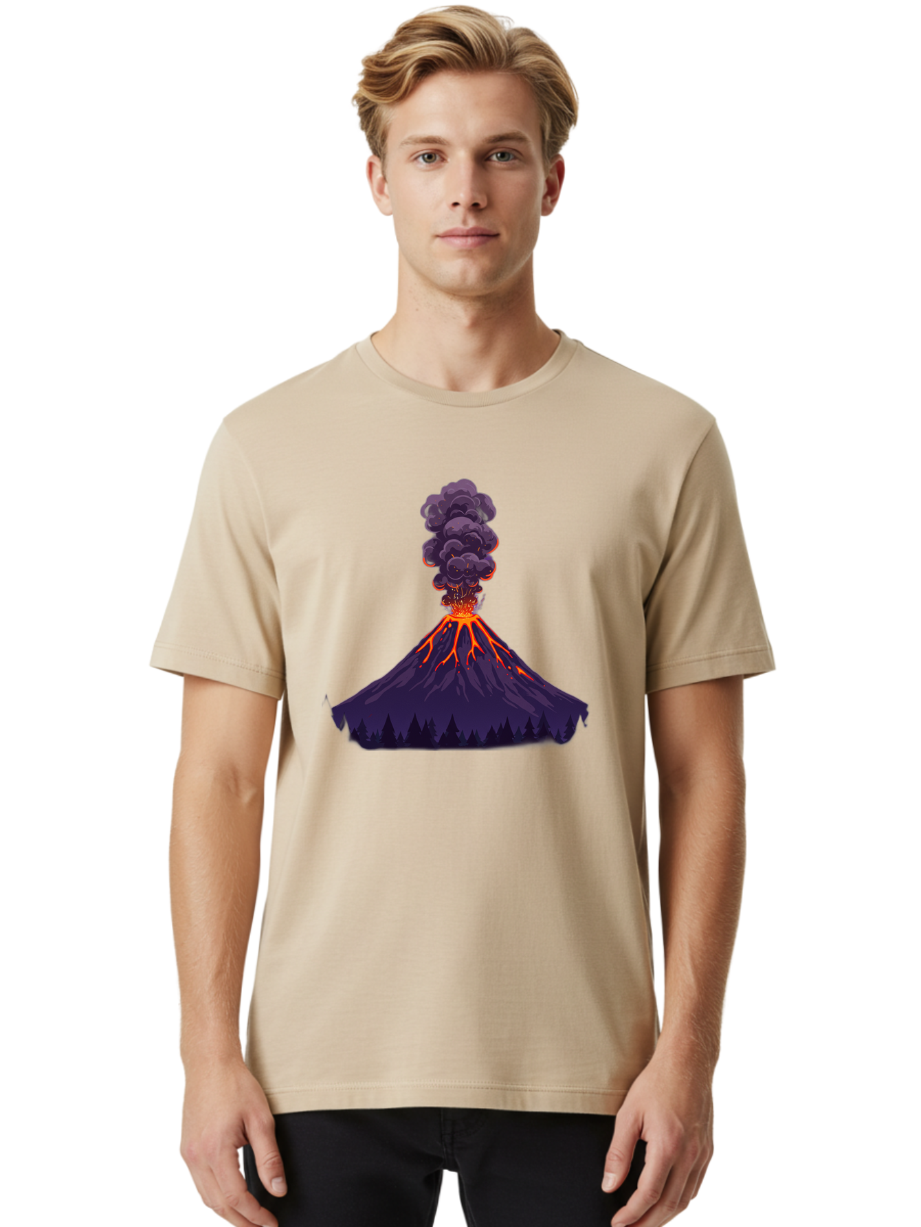 Volcano-Erupting-10 Men'S Graphic Tee, 100% Cotton, Comfortable Casual Summer Wear, Machine Washable, Vintage Camera, Old Camera, Antique Camera, Black Camera, Classic Photography, Photography Equipment, Nostalgic Device, Film Camera, Bai519
