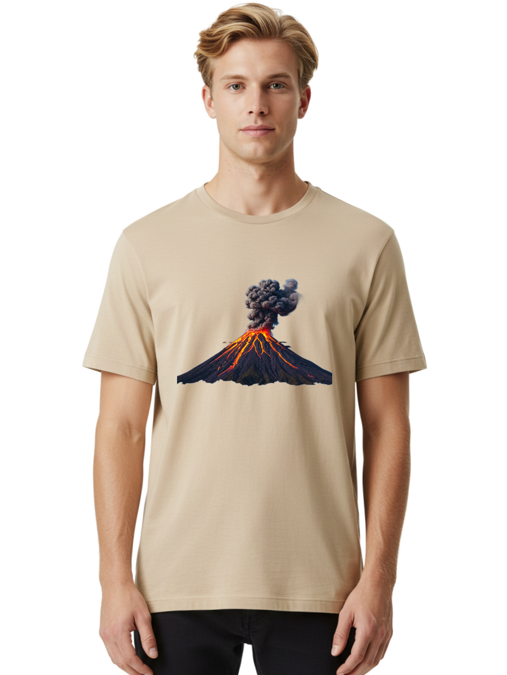 Volcano-Erupting-15 Men'S Graphic Tee, 100% Cotton, Comfortable Casual Summer Wear, Machine Washable, Vintage Camera, Old Camera, Antique Camera, Black Camera, Classic Photography, Photography Equipment, Nostalgic Device, Film Camera, Bai524