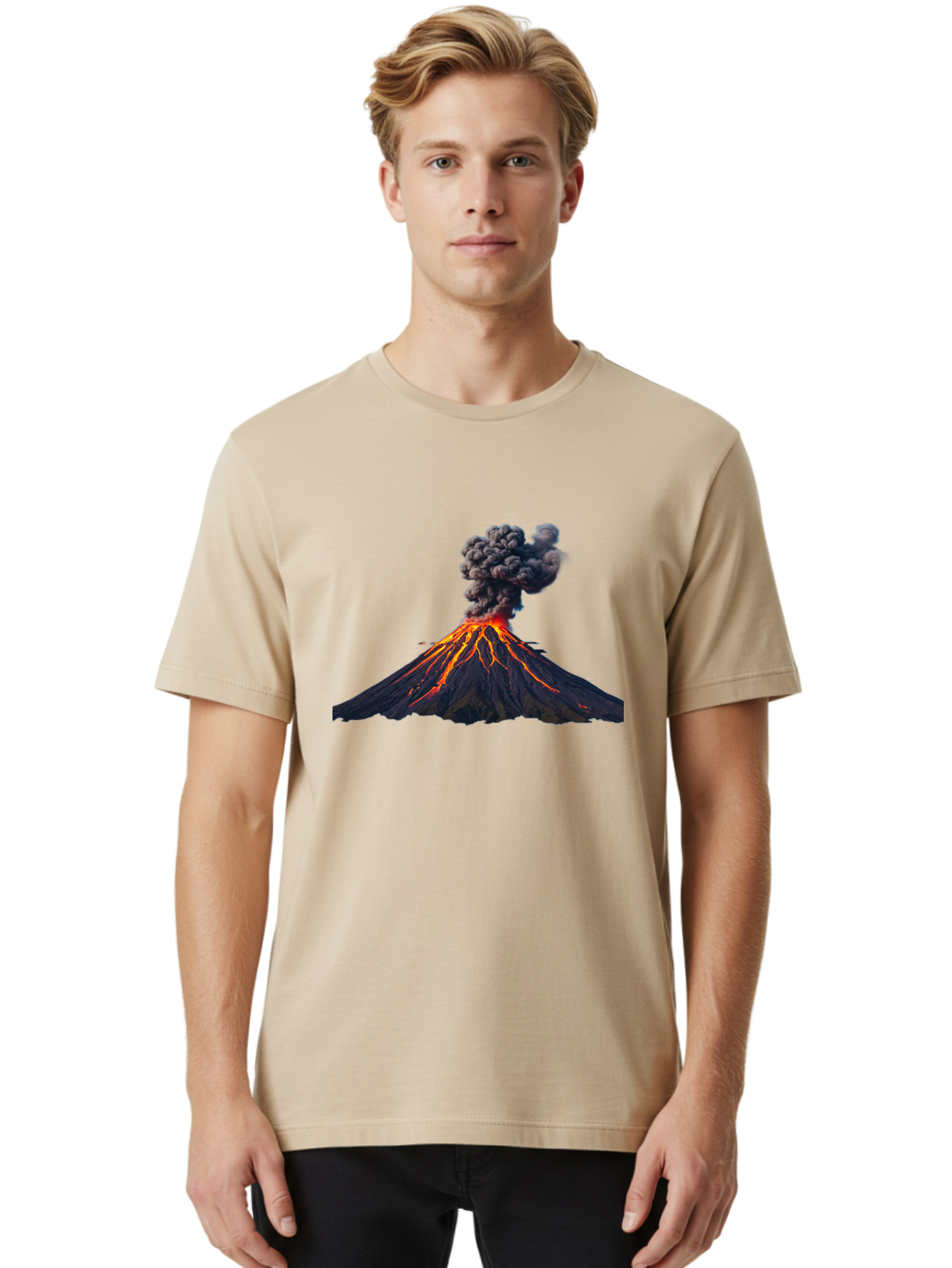Volcano-Erupting-15 Men'S Graphic Tee, 100% Cotton, Comfortable Casual Summer Wear, Machine Washable, Vintage Camera, Old Camera, Antique Camera, Black Camera, Classic Photography, Photography Equipment, Nostalgic Device, Film Camera, Bai524