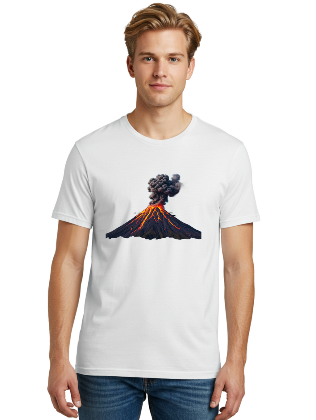 Volcano-Erupting-15 Men'S Graphic Tee, 100% Cotton, Comfortable Casual Summer Wear, Machine Washable, Vintage Camera, Old Camera, Antique Camera, Black Camera, Classic Photography, Photography Equipment, Nostalgic Device, Film Camera, Bai524