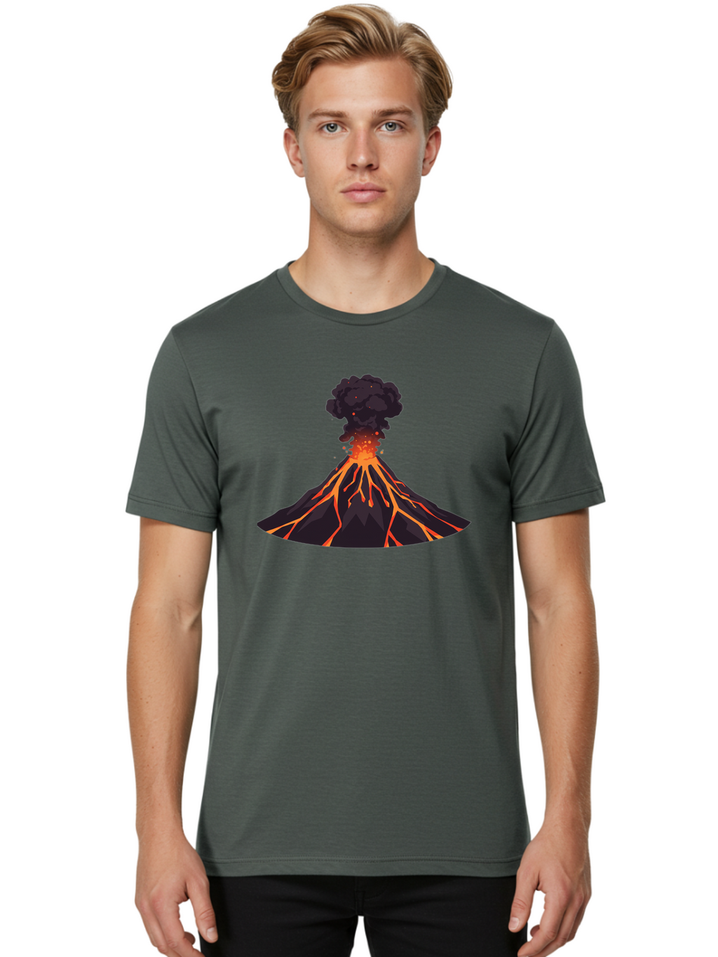Volcano-Erupting-16 Men'S Graphic Tee, 100% Cotton, Comfortable Casual Summer Wear, Machine Washable, Vintage Camera, Old Camera, Antique Camera, Black Camera, Classic Photography, Photography Equipment, Nostalgic Device, Film Camera, Bai525