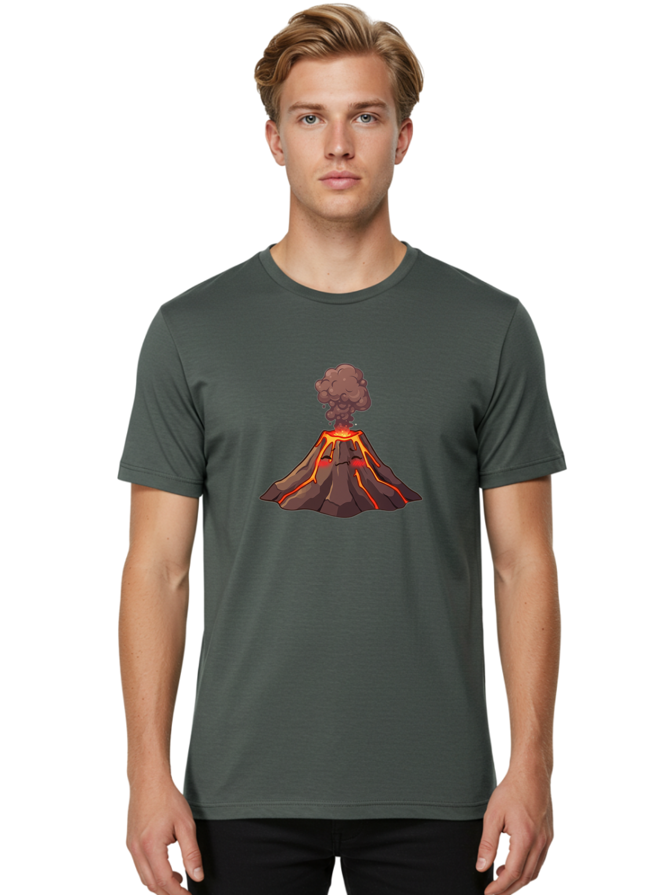 Volcano-Erupting-2 Men'S Graphic Tee, 100% Cotton, Comfortable Casual Summer Wear, Machine Washable, Vintage Camera, Old Camera, Antique Camera, Black Camera, Classic Photography, Photography Equipment, Nostalgic Device, Film Camera, Bai528