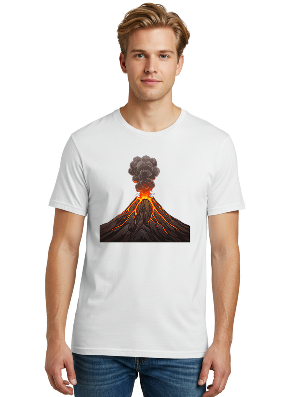 Volcano-Erupting-4 Men'S Graphic Tee, 100% Cotton, Comfortable Casual Summer Wear, Machine Washable, Vintage Camera, Old Camera, Antique Camera, Black Camera, Classic Photography, Photography Equipment, Nostalgic Device, Film Camera, Bai530