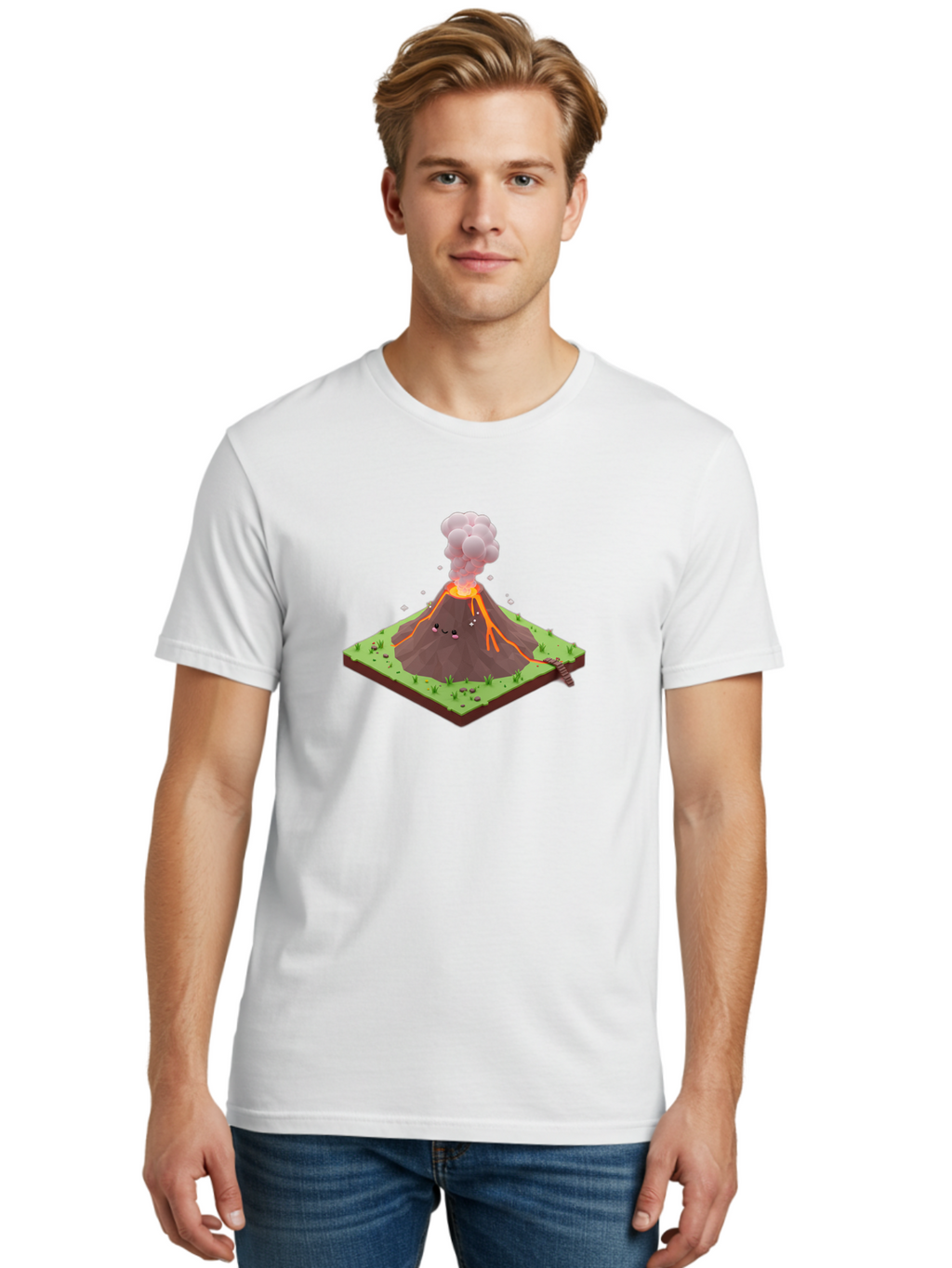 Volcano-Erupting-6 Men'S Graphic Tee, 100% Cotton, Comfortable Casual Summer Wear, Machine Washable, Vintage Camera, Old Camera, Antique Camera, Black Camera, Classic Photography, Photography Equipment, Nostalgic Device, Film Camera, Bai532