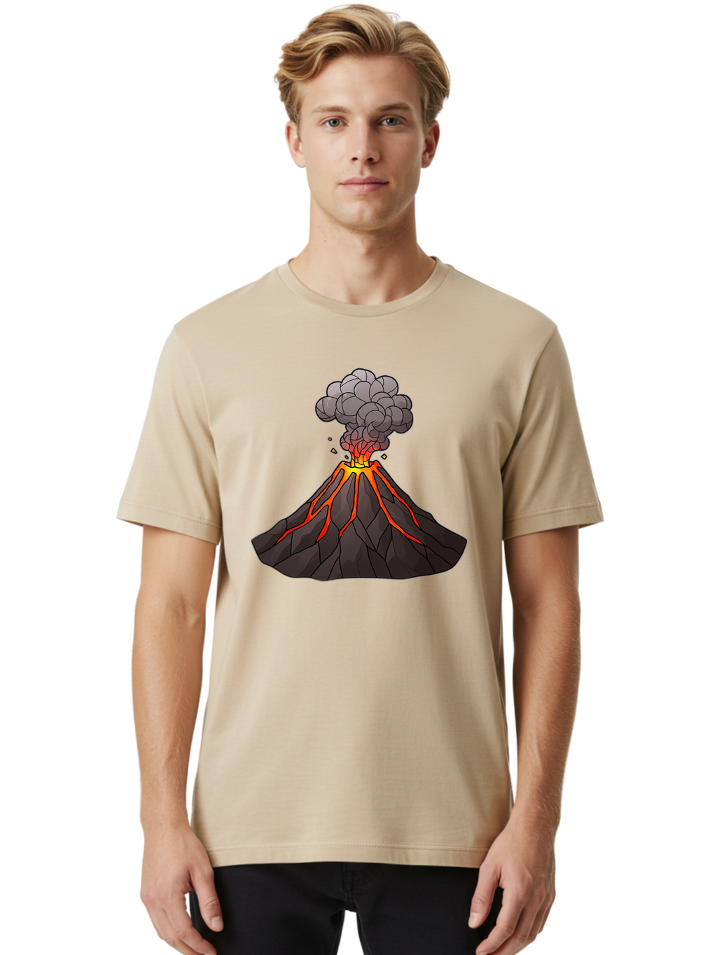 Volcano-Eruption-1 Men'S Graphic Tee, 100% Cotton, Comfortable Casual Summer Wear, Machine Washable, Vintage Camera, Old Camera, Antique Camera, Black Camera, Classic Photography, Photography Equipment, Nostalgic Device, Film Camera, Bai537