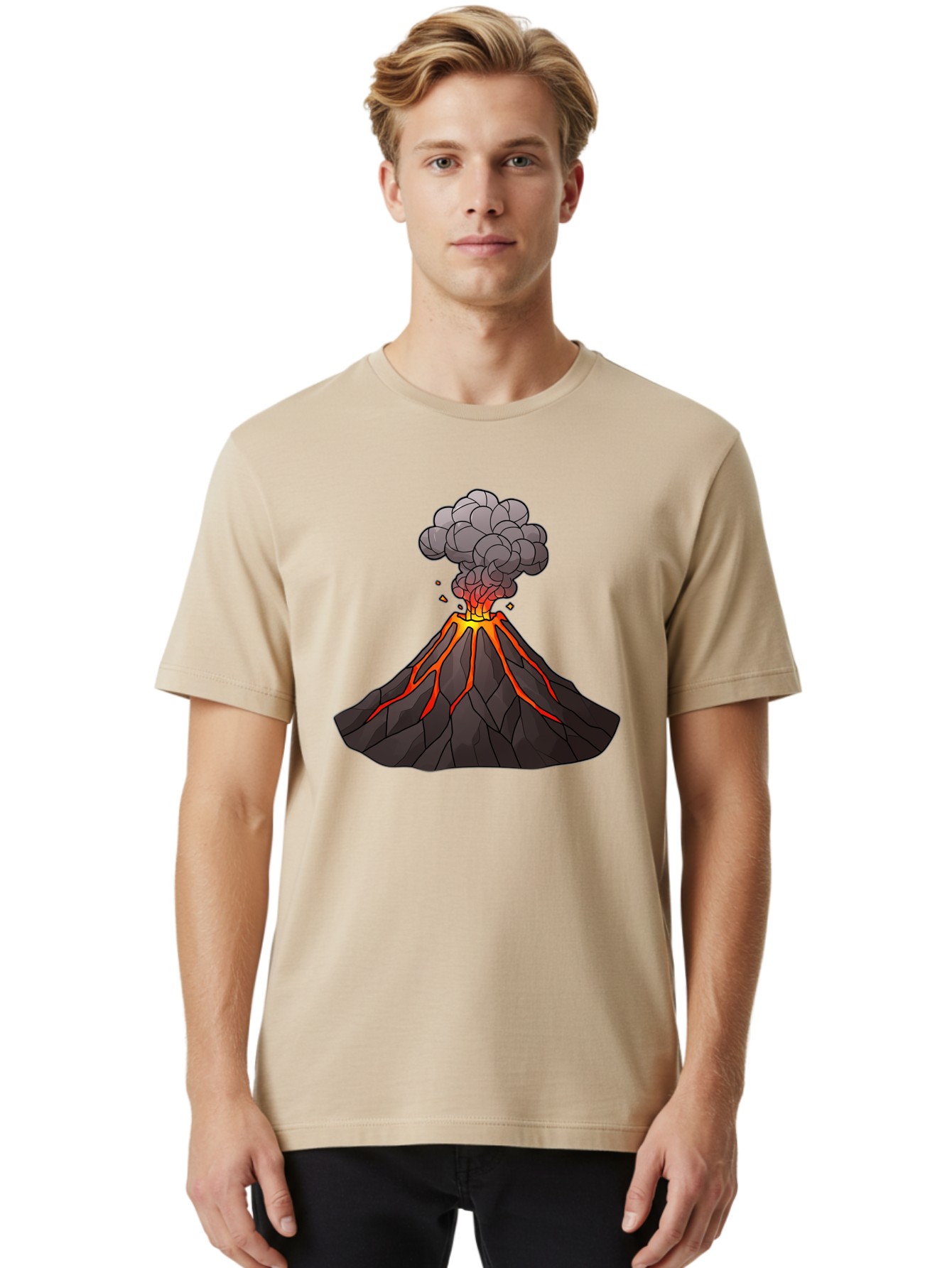Volcano-Eruption-1 Men'S Graphic Tee, 100% Cotton, Comfortable Casual Summer Wear, Machine Washable, Vintage Camera, Old Camera, Antique Camera, Black Camera, Classic Photography, Photography Equipment, Nostalgic Device, Film Camera, Bai537