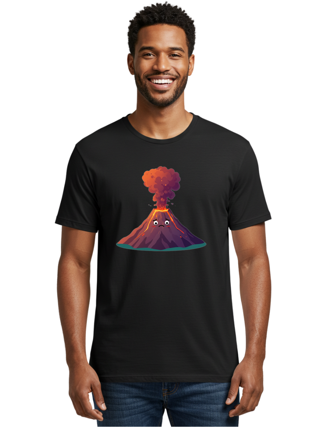 Volcano-Eruption-2 Men'S Graphic Tee, 100% Cotton, Comfortable Casual Summer Wear, Machine Washable, Vintage Camera, Old Camera, Antique Camera, Black Camera, Classic Photography, Photography Equipment, Nostalgic Device, Film Camera, Bai541