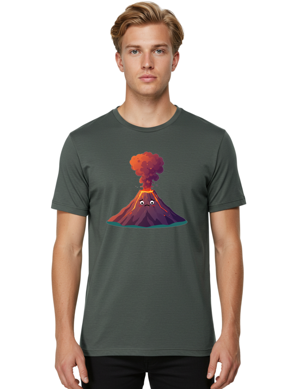 Volcano-Eruption-2 Men'S Graphic Tee, 100% Cotton, Comfortable Casual Summer Wear, Machine Washable, Vintage Camera, Old Camera, Antique Camera, Black Camera, Classic Photography, Photography Equipment, Nostalgic Device, Film Camera, Bai541
