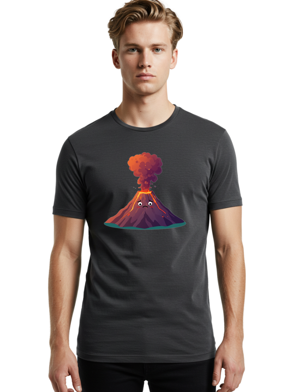 Volcano-Eruption-2 Men'S Graphic Tee, 100% Cotton, Comfortable Casual Summer Wear, Machine Washable, Vintage Camera, Old Camera, Antique Camera, Black Camera, Classic Photography, Photography Equipment, Nostalgic Device, Film Camera, Bai541