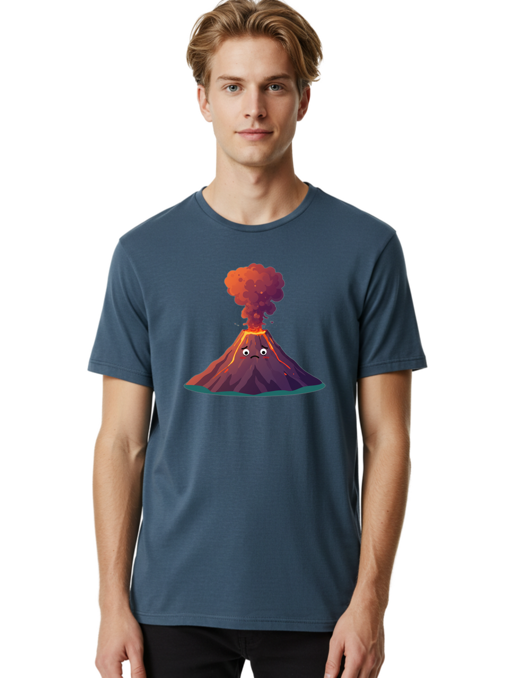 Volcano-Eruption-2 Men'S Graphic Tee, 100% Cotton, Comfortable Casual Summer Wear, Machine Washable, Vintage Camera, Old Camera, Antique Camera, Black Camera, Classic Photography, Photography Equipment, Nostalgic Device, Film Camera, Bai541