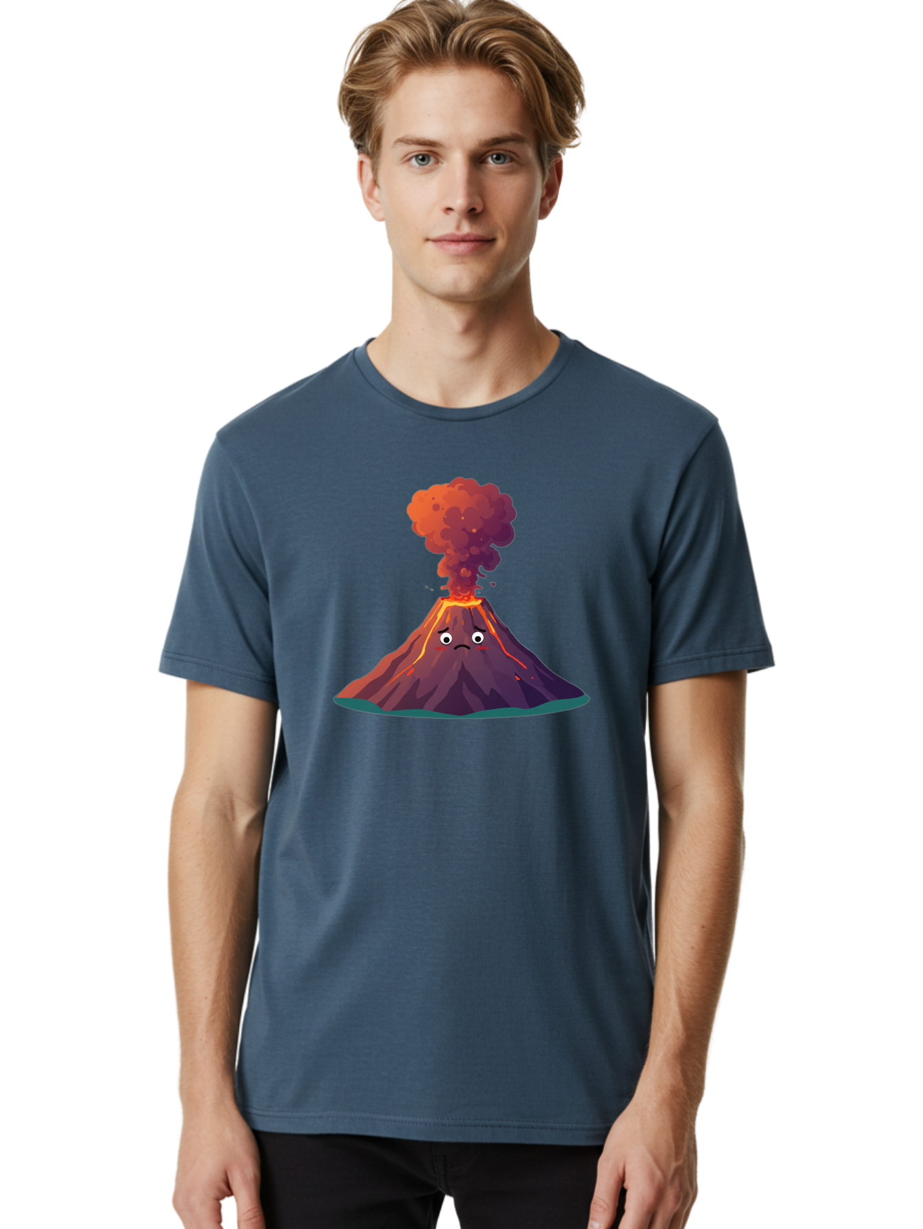 Volcano-Eruption-2 Men'S Graphic Tee, 100% Cotton, Comfortable Casual Summer Wear, Machine Washable, Vintage Camera, Old Camera, Antique Camera, Black Camera, Classic Photography, Photography Equipment, Nostalgic Device, Film Camera, Bai541