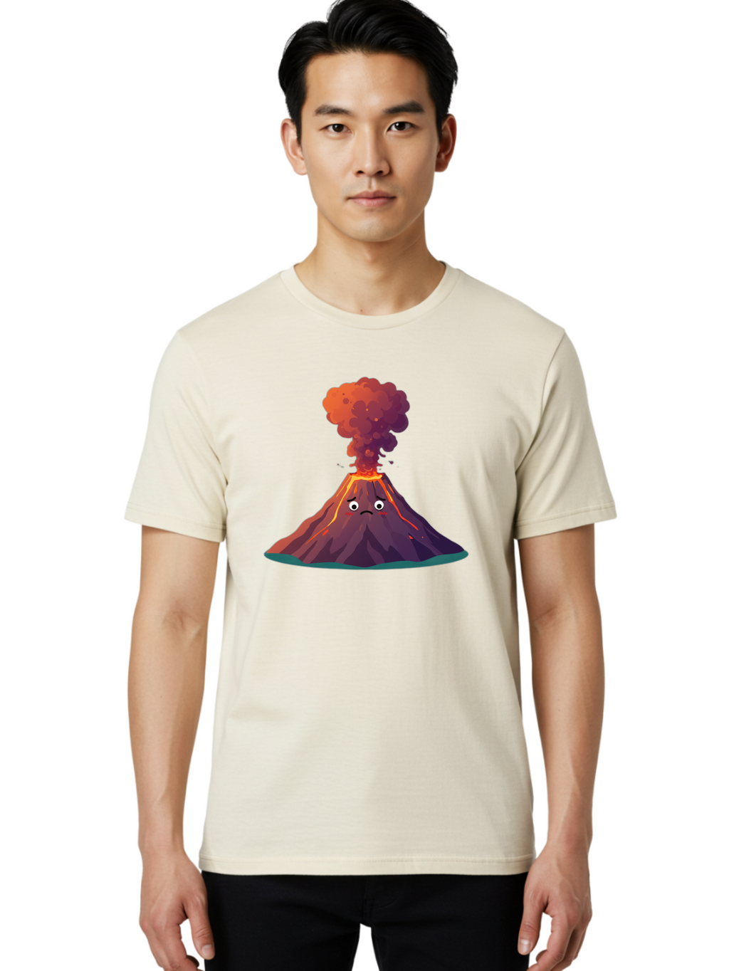 Volcano-Eruption-2 Men'S Graphic Tee, 100% Cotton, Comfortable Casual Summer Wear, Machine Washable, Vintage Camera, Old Camera, Antique Camera, Black Camera, Classic Photography, Photography Equipment, Nostalgic Device, Film Camera, Bai541