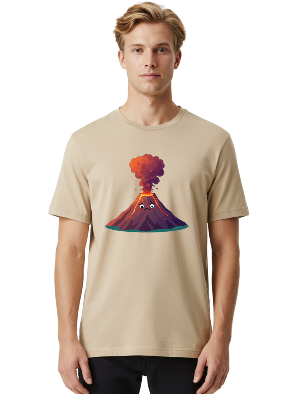 Volcano-Eruption-2 Men'S Graphic Tee, 100% Cotton, Comfortable Casual Summer Wear, Machine Washable, Vintage Camera, Old Camera, Antique Camera, Black Camera, Classic Photography, Photography Equipment, Nostalgic Device, Film Camera, Bai541