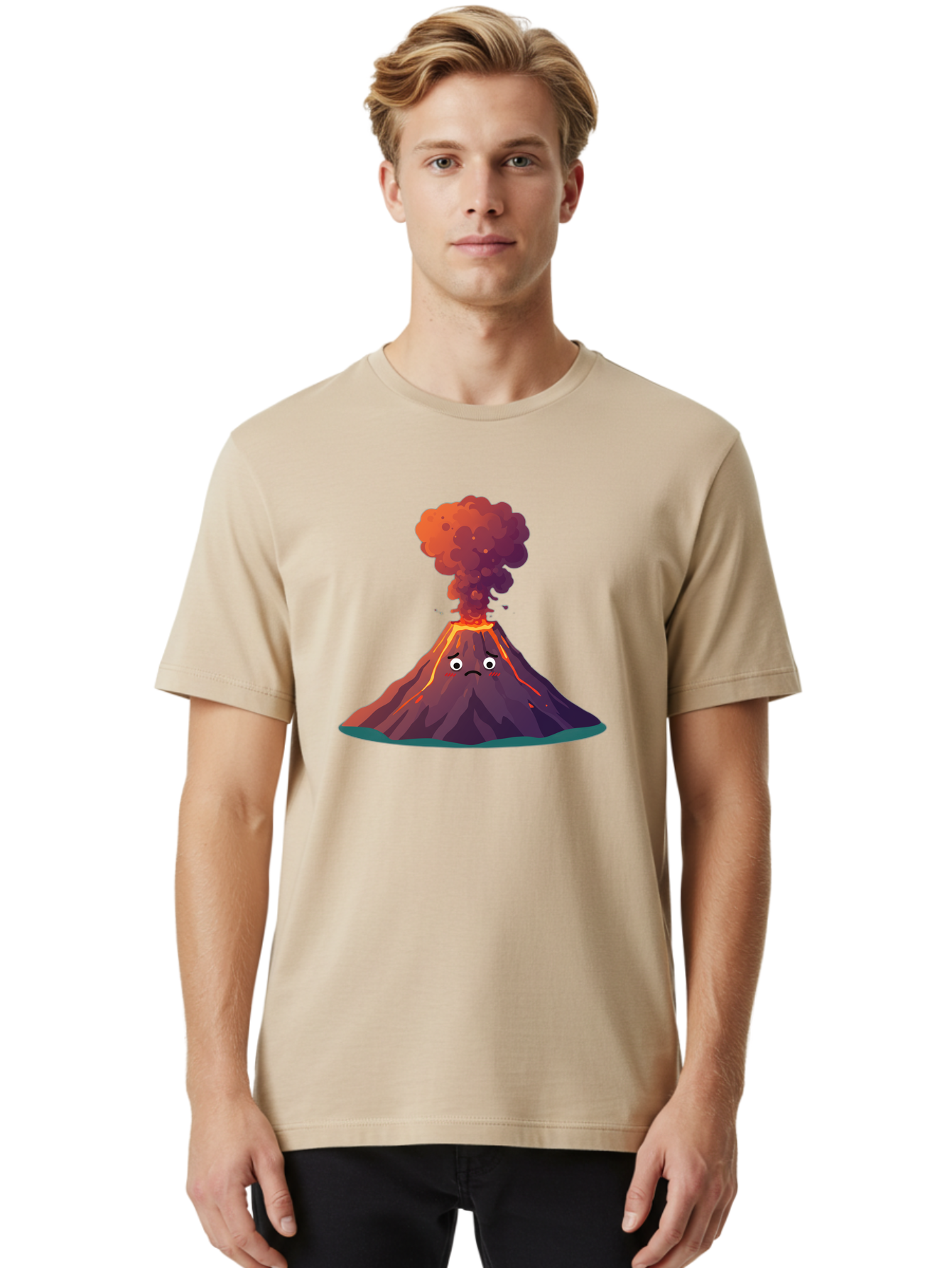 Volcano-Eruption-2 Men'S Graphic Tee, 100% Cotton, Comfortable Casual Summer Wear, Machine Washable, Vintage Camera, Old Camera, Antique Camera, Black Camera, Classic Photography, Photography Equipment, Nostalgic Device, Film Camera, Bai541