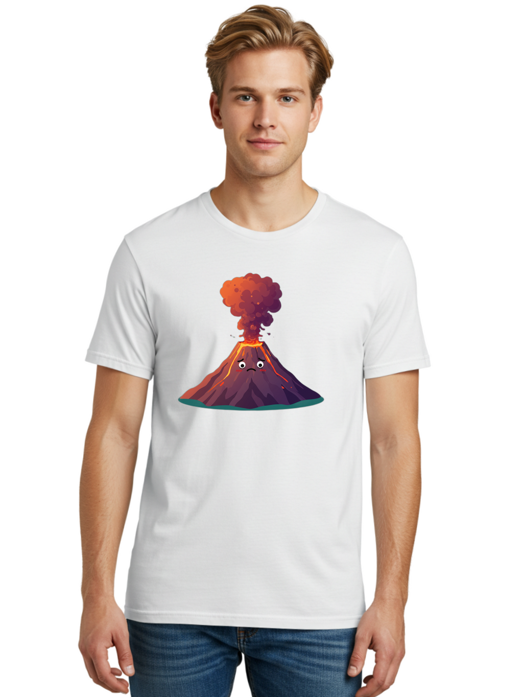 Volcano-Eruption-2 Men'S Graphic Tee, 100% Cotton, Comfortable Casual Summer Wear, Machine Washable, Vintage Camera, Old Camera, Antique Camera, Black Camera, Classic Photography, Photography Equipment, Nostalgic Device, Film Camera, Bai541
