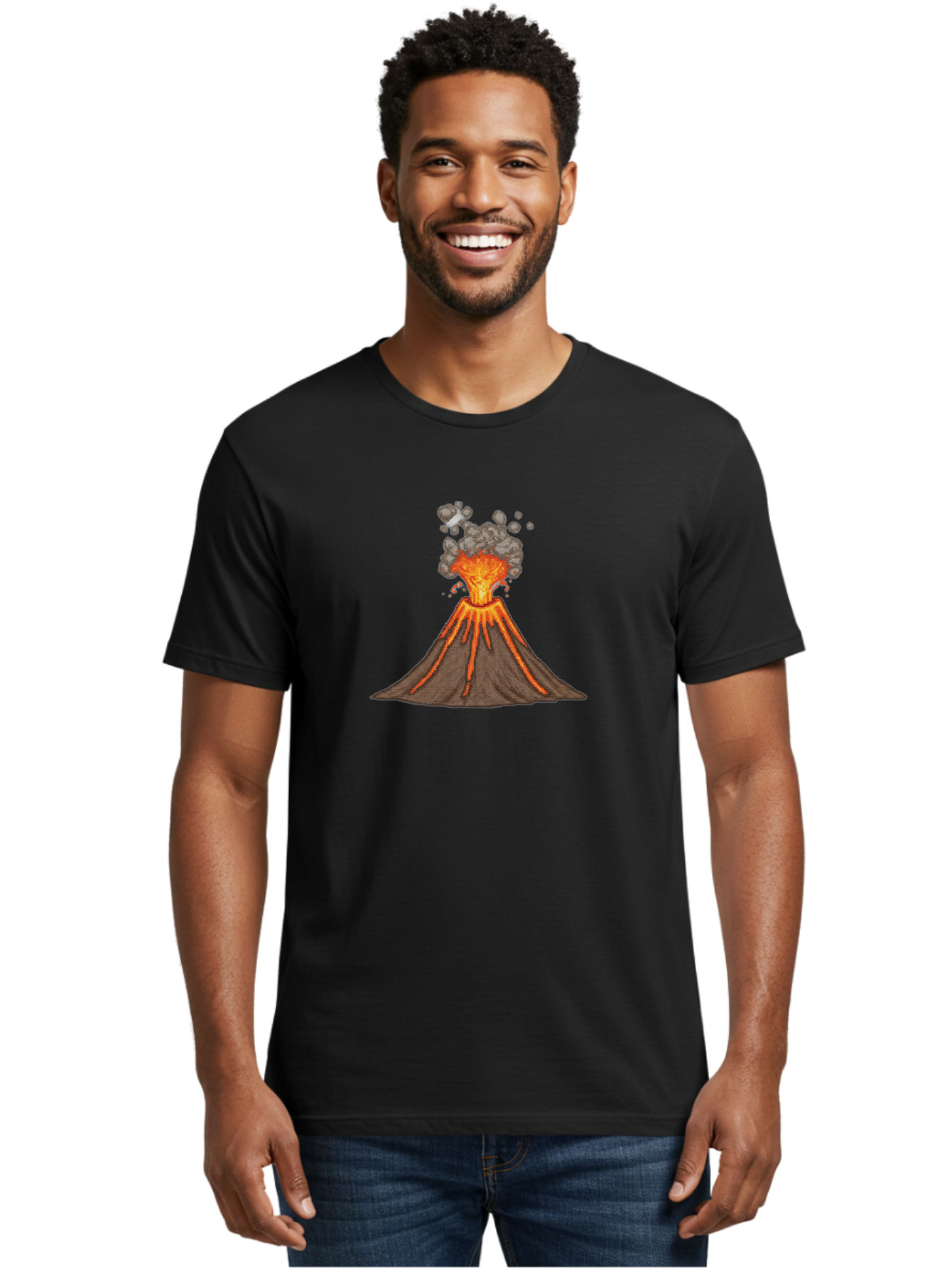 Volcano-Eruption-3 Men'S Graphic Tee, 100% Cotton, Comfortable Casual Summer Wear, Machine Washable, Vintage Camera, Old Camera, Antique Camera, Black Camera, Classic Photography, Photography Equipment, Nostalgic Device, Film Camera, Bai542
