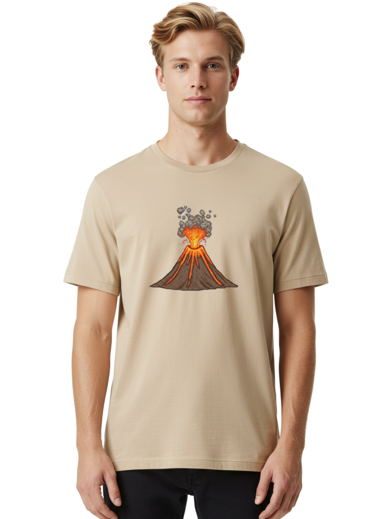 Volcano-Eruption-3 Men'S Graphic Tee, 100% Cotton, Comfortable Casual Summer Wear, Machine Washable, Vintage Camera, Old Camera, Antique Camera, Black Camera, Classic Photography, Photography Equipment, Nostalgic Device, Film Camera, Bai542