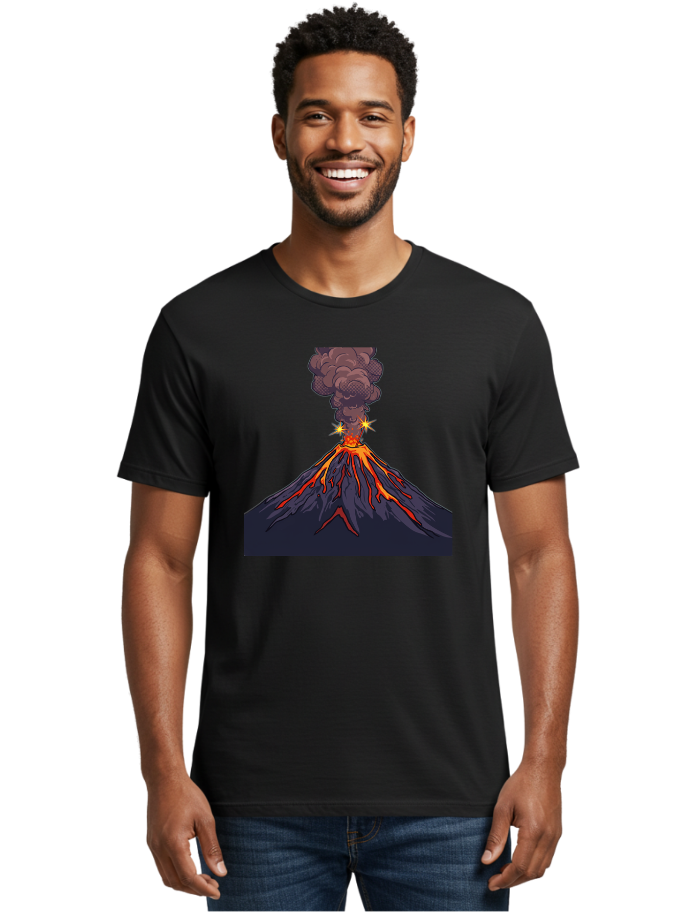 Volcano-Eruption-6 Men'S Graphic Tee, 100% Cotton, Comfortable Casual Summer Wear, Machine Washable, Vintage Camera, Old Camera, Antique Camera, Black Camera, Classic Photography, Photography Equipment, Nostalgic Device, Film Camera, Bai545