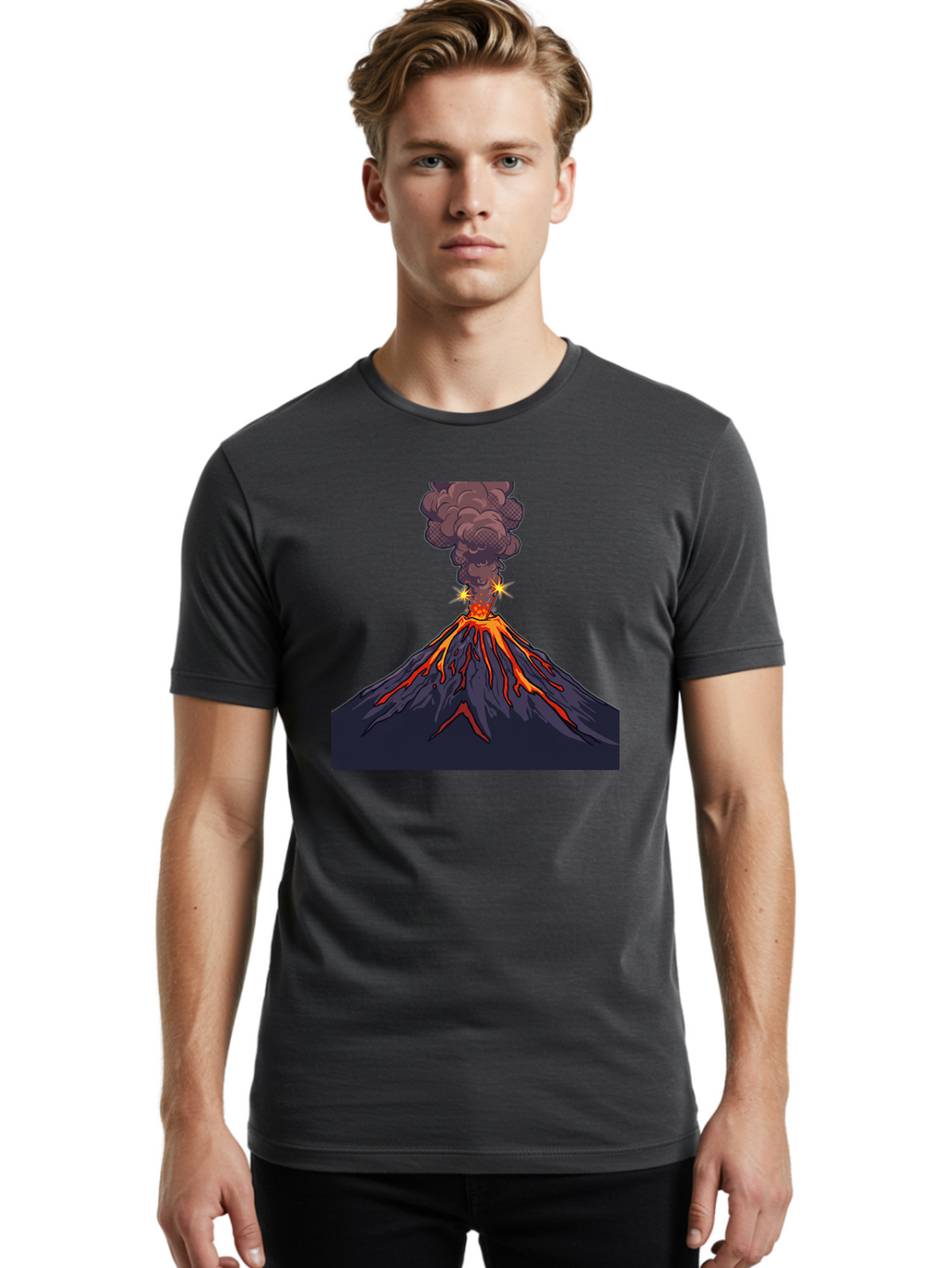 Volcano-Eruption-6 Men'S Graphic Tee, 100% Cotton, Comfortable Casual Summer Wear, Machine Washable, Vintage Camera, Old Camera, Antique Camera, Black Camera, Classic Photography, Photography Equipment, Nostalgic Device, Film Camera, Bai545