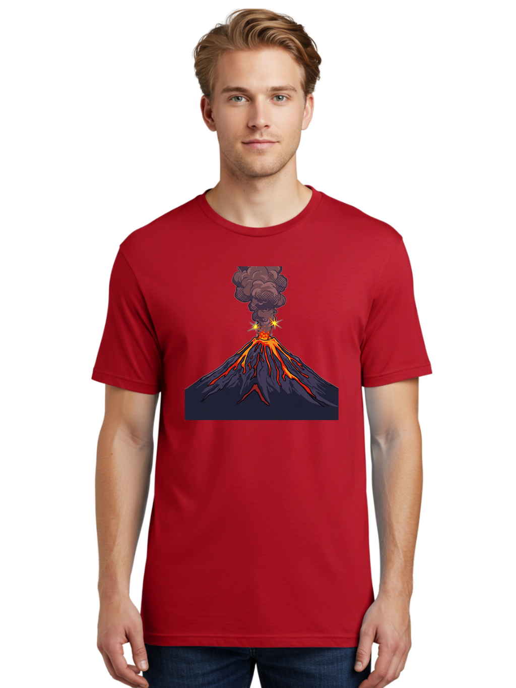 Volcano-Eruption-6 Men'S Graphic Tee, 100% Cotton, Comfortable Casual Summer Wear, Machine Washable, Vintage Camera, Old Camera, Antique Camera, Black Camera, Classic Photography, Photography Equipment, Nostalgic Device, Film Camera, Bai545