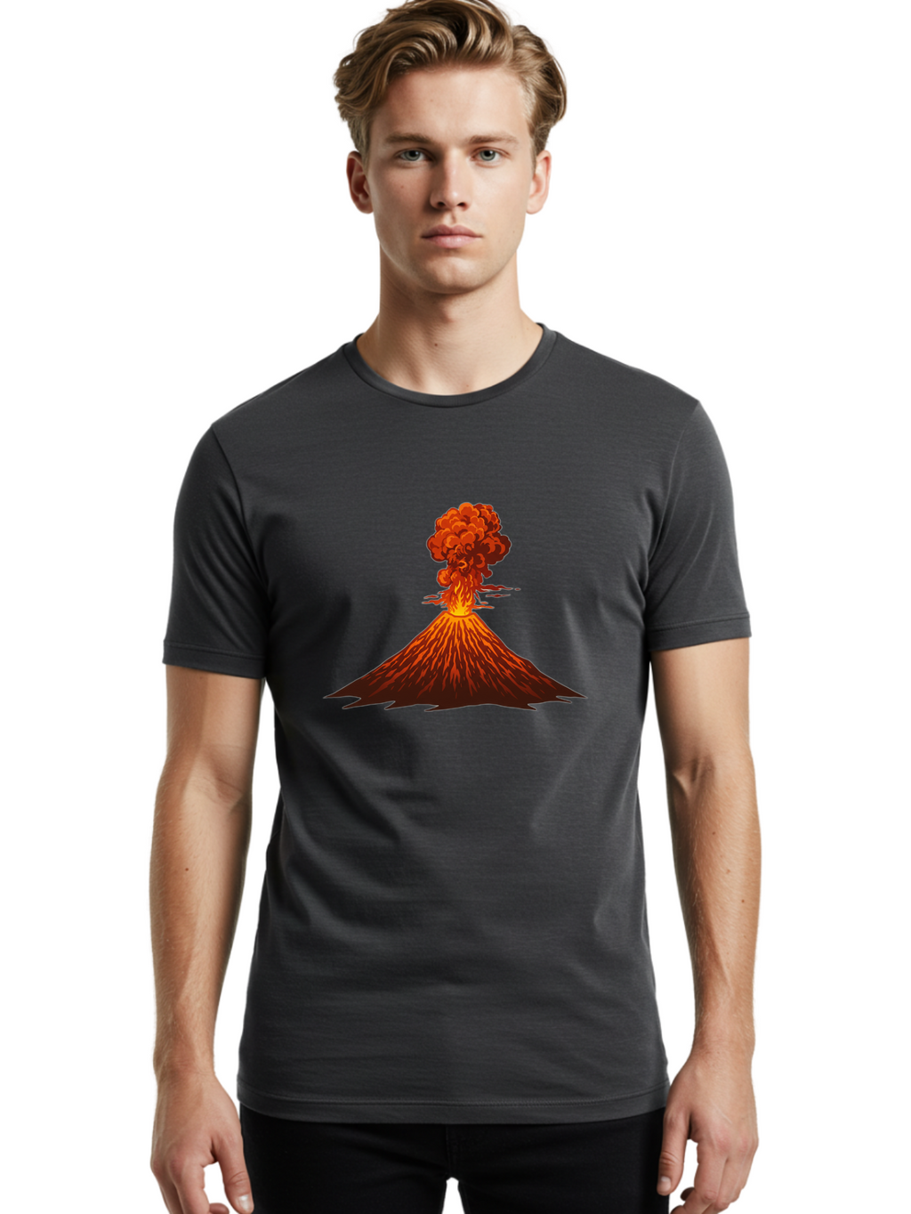 Volcano-Eruption Men'S Graphic Tee, 100% Cotton, Comfortable Casual Summer Wear, Machine Washable, Vintage Camera, Old Camera, Antique Camera, Black Camera, Classic Photography, Photography Equipment, Nostalgic Device, Film Camera, Camera Art Bai549