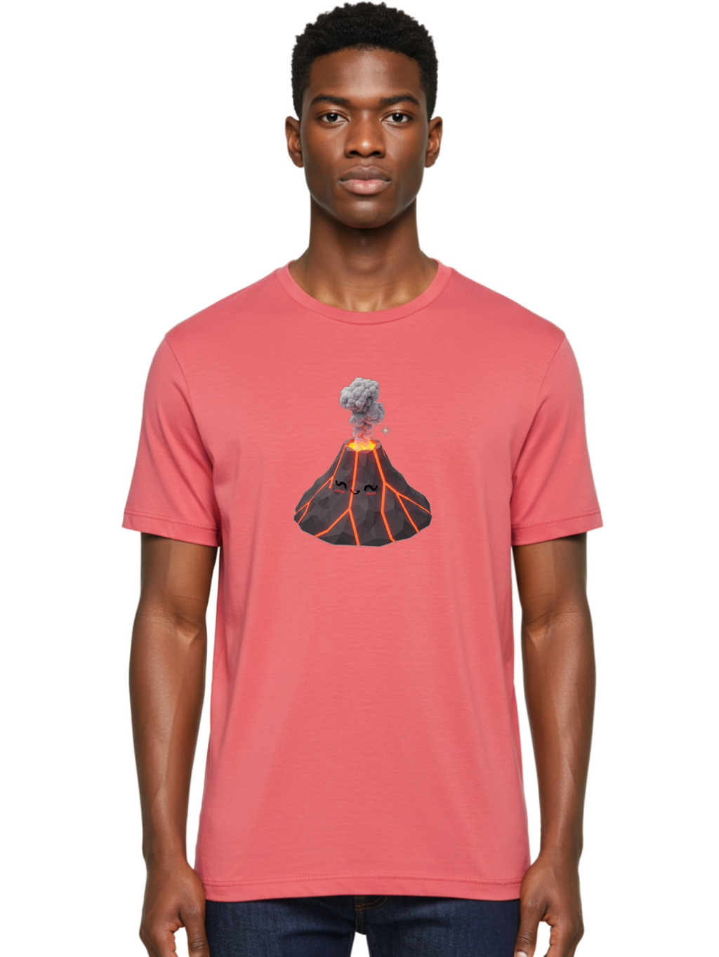 Volcano-With-Face-1 Men'S Graphic Tee, 100% Cotton, Comfortable Casual Summer Wear, Machine Washable, Vintage Camera, Old Camera, Antique Camera, Black Camera, Classic Photography, Photography Equipment, Nostalgic Device, Film Camera, Bai552